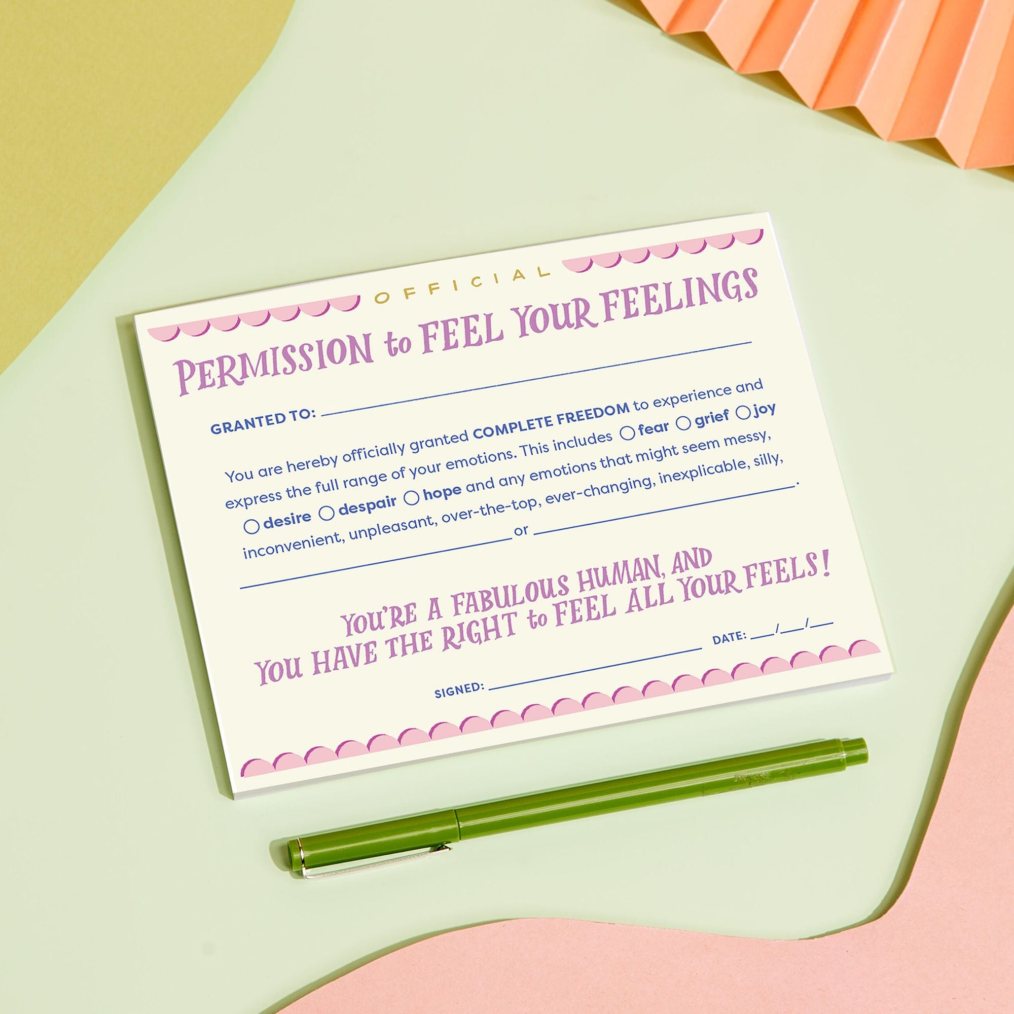 Permission to Feel Your Feelings Note Pad