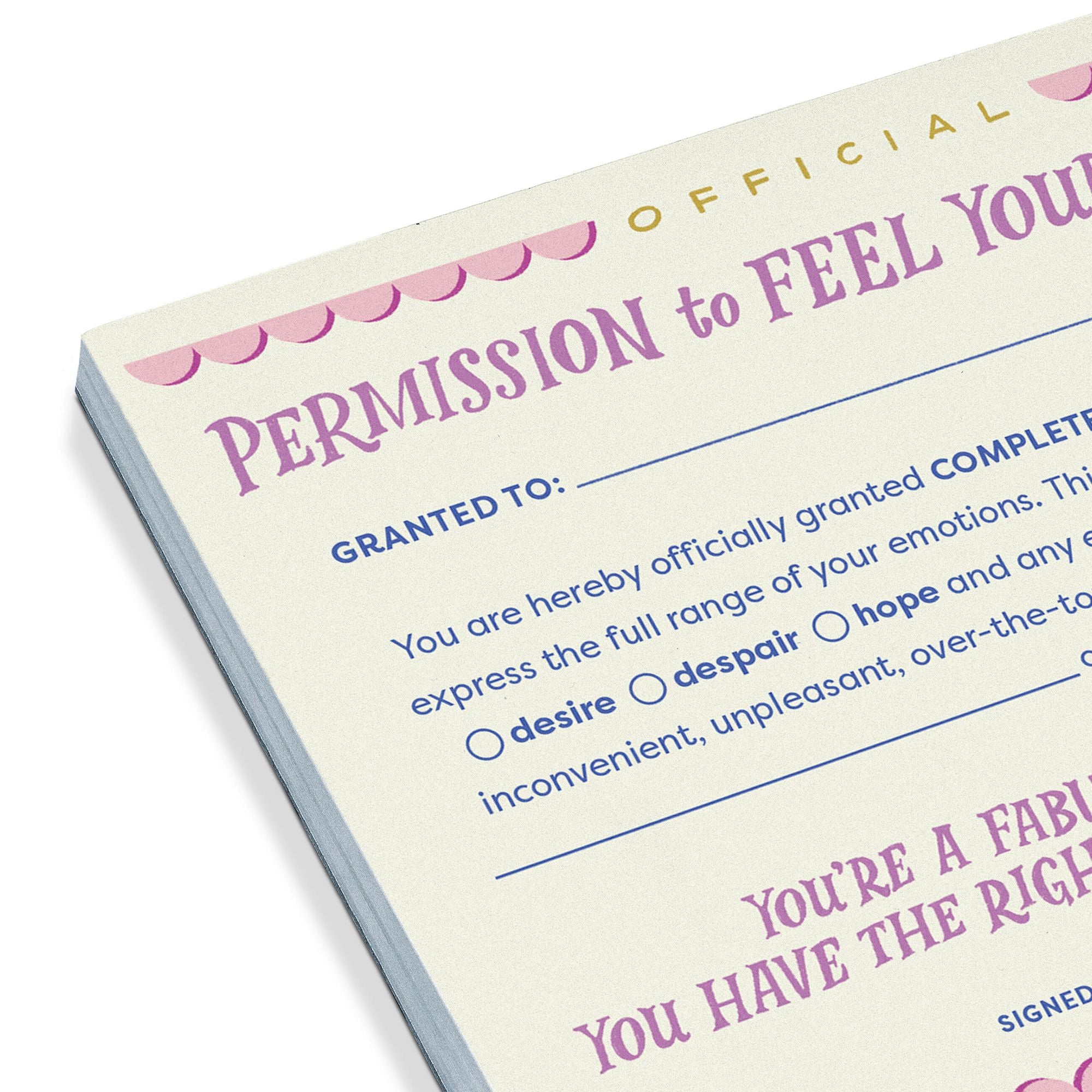 Permission to Feel Your Feelings Note Pad