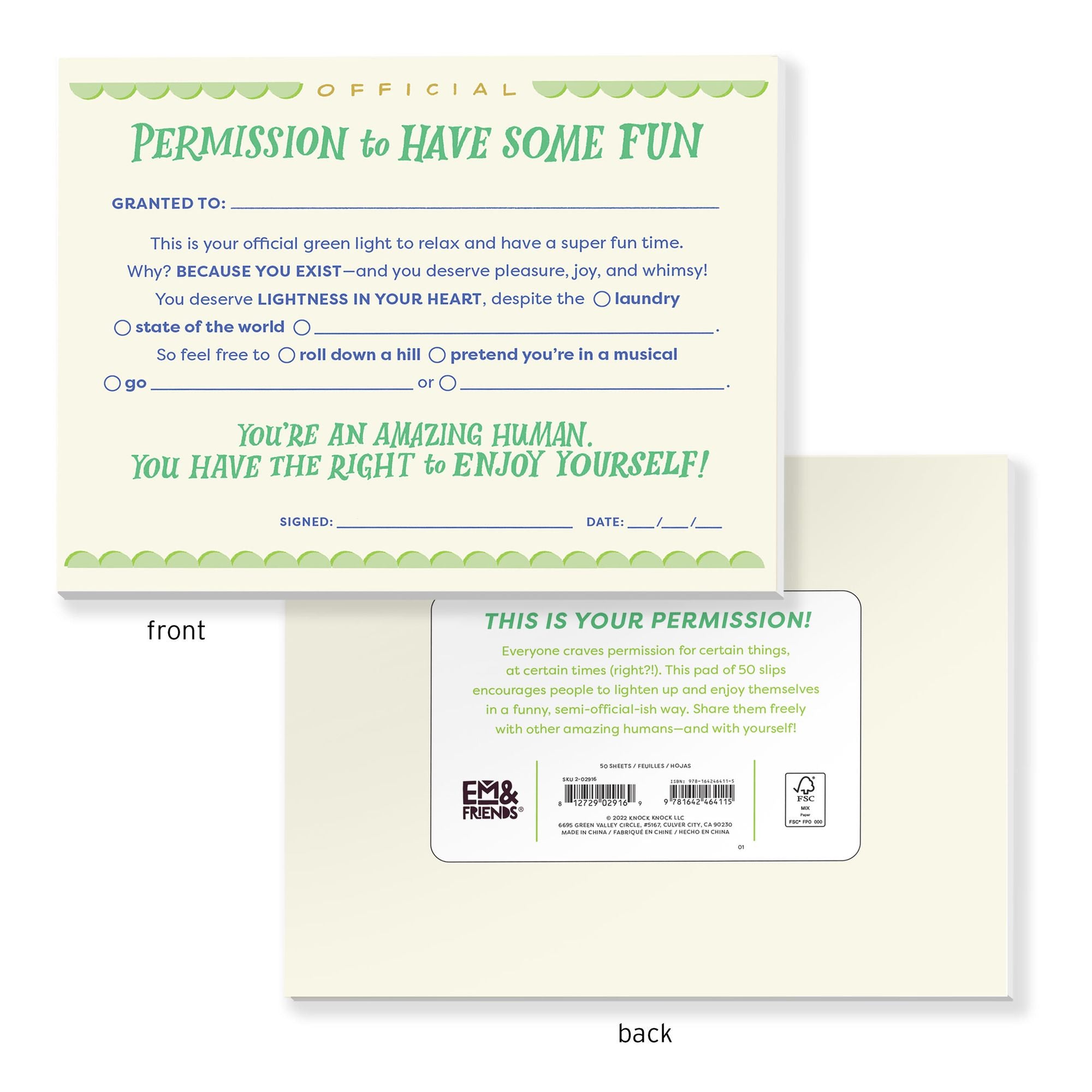 Permission to Have Some Fun Note Pad