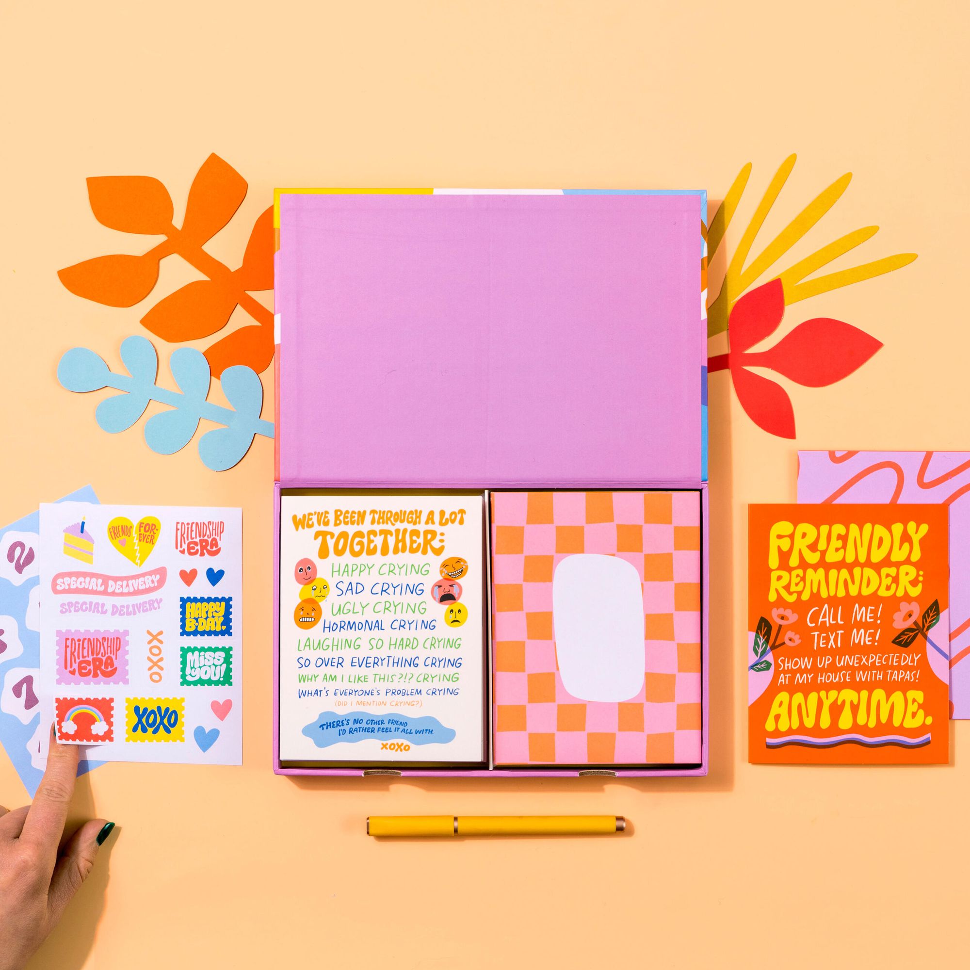 A Whole Year of Cards for Your Favorite Friend 12 Assorted Greeting Cards & Envelopes Stationery Kit with Stickers
