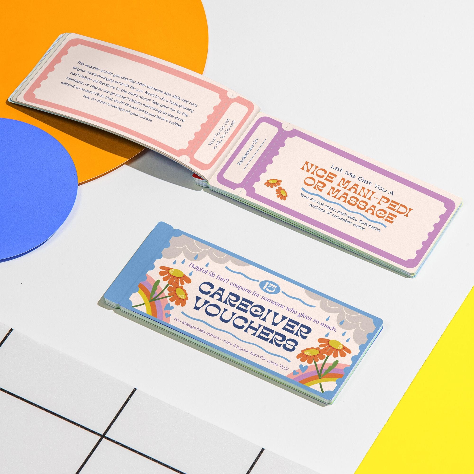 Care Giver Vouchers, Unique Caregiver Gift Coupon Book, 15 Perforated Vouchers