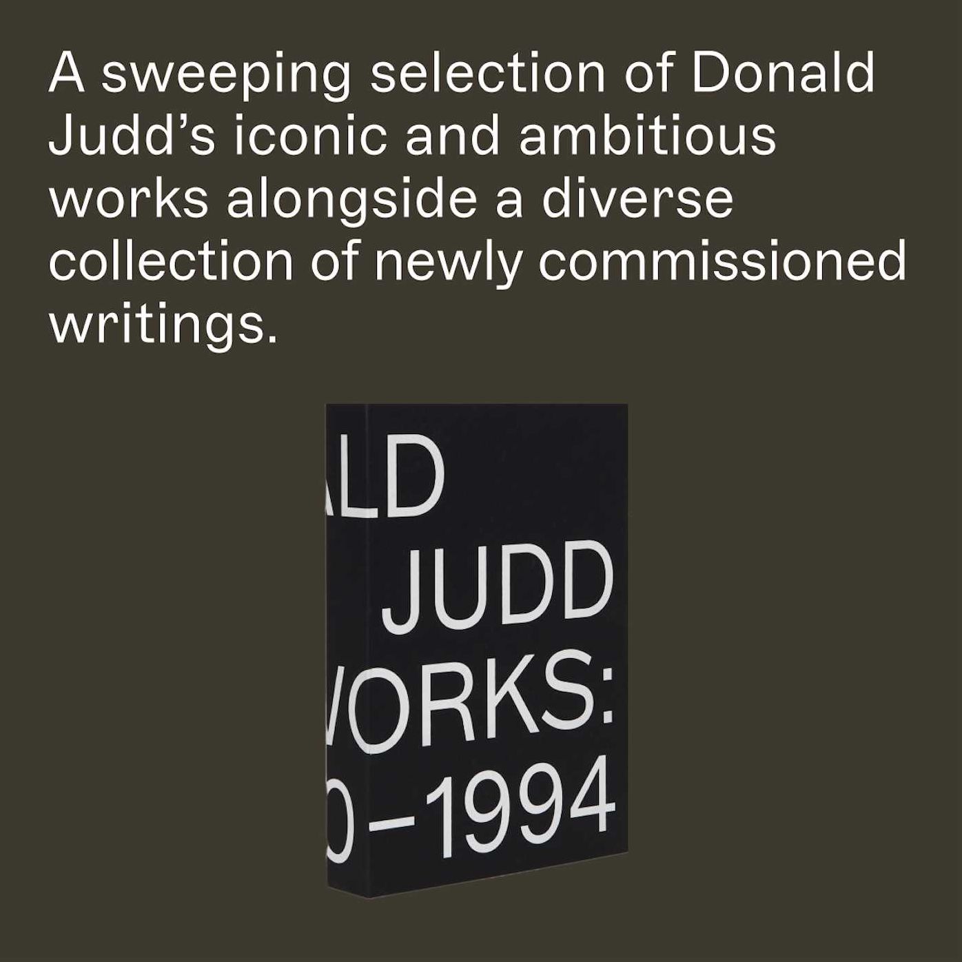 Donald Judd: Artworks 1970-1994