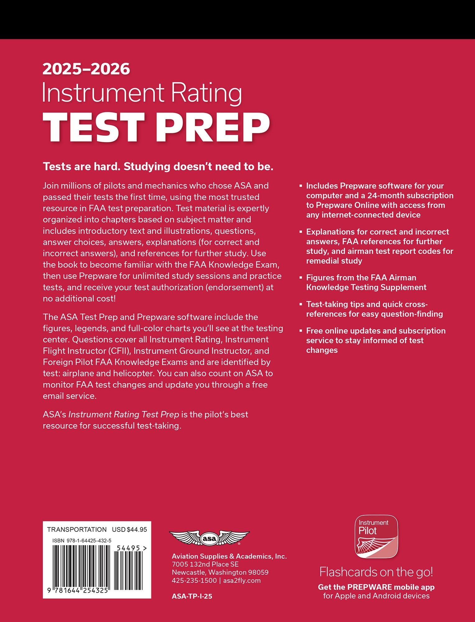 Instrument Rating Test Prep 2025-2026: Paperback plus software-pass your FAA exam