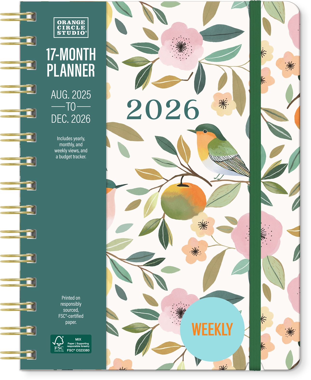 2025-2026 Birds & Blooms Deluxe Compact Flexi Planner 17m Exclusive