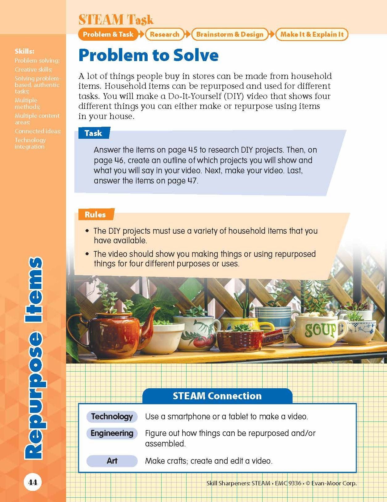 Skill Sharpeners: STEAM, Grade 6 Workbook