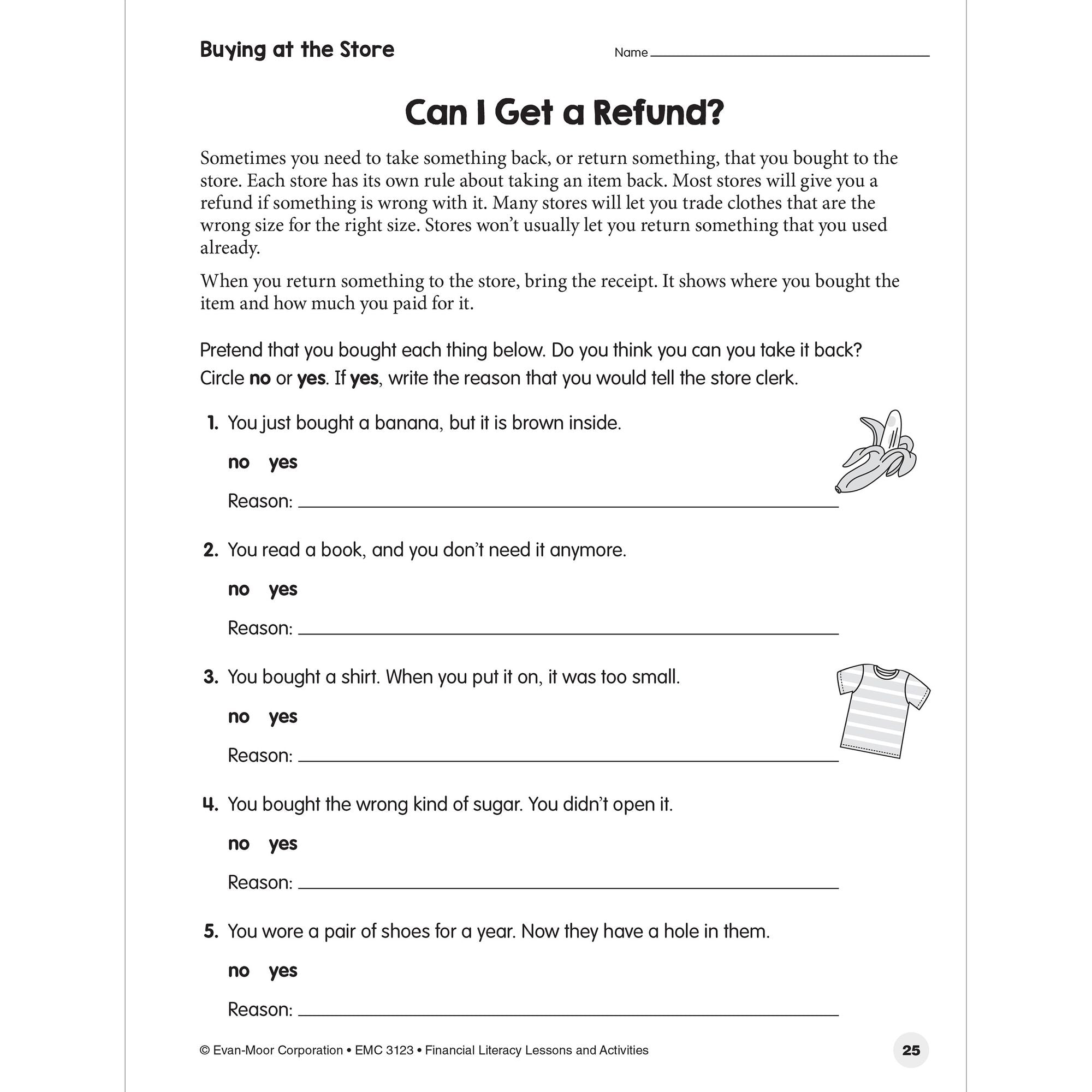 Financial Literacy Lessons And Activities, Grade 3