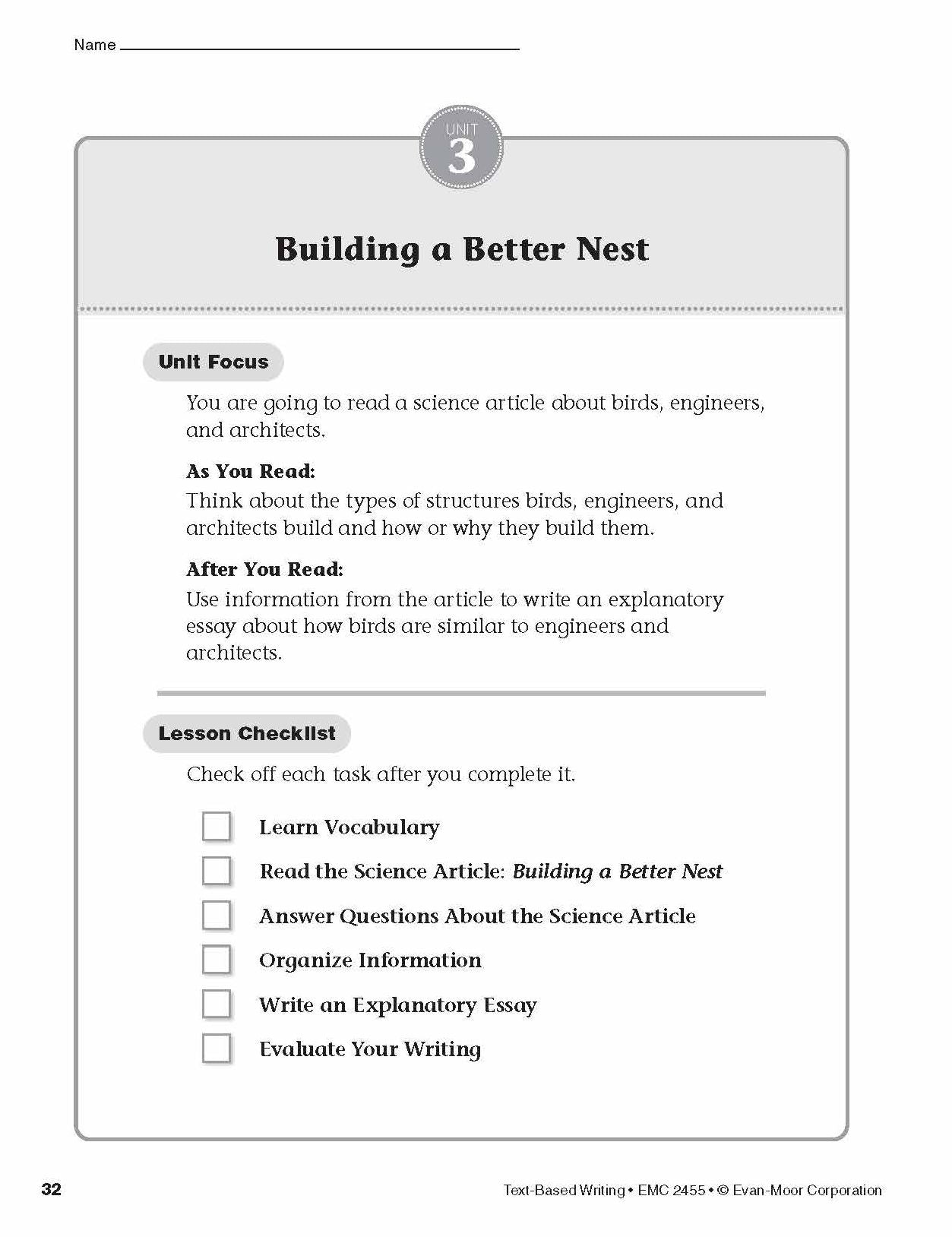 Text Based Writing, Grade 5