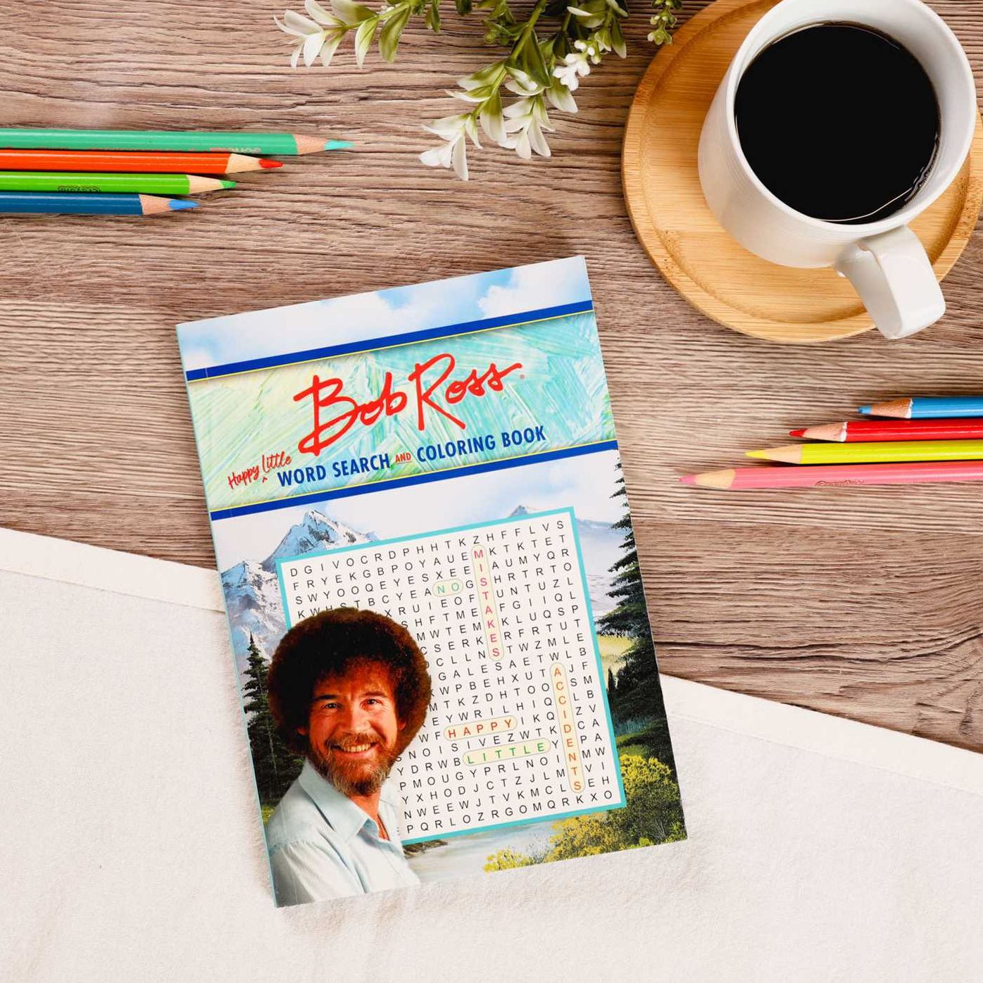 Bob Ross Word Search and Coloring Book