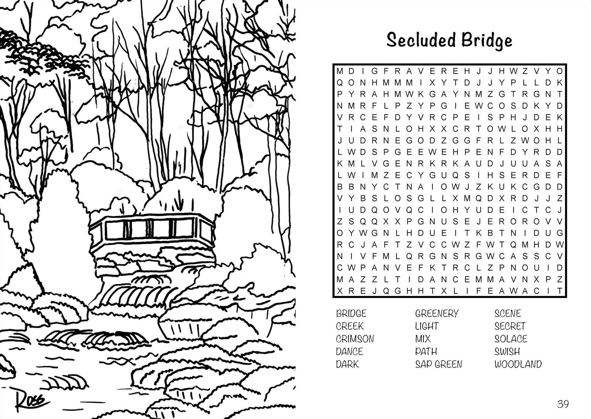 Bob Ross Word Search and Coloring Book