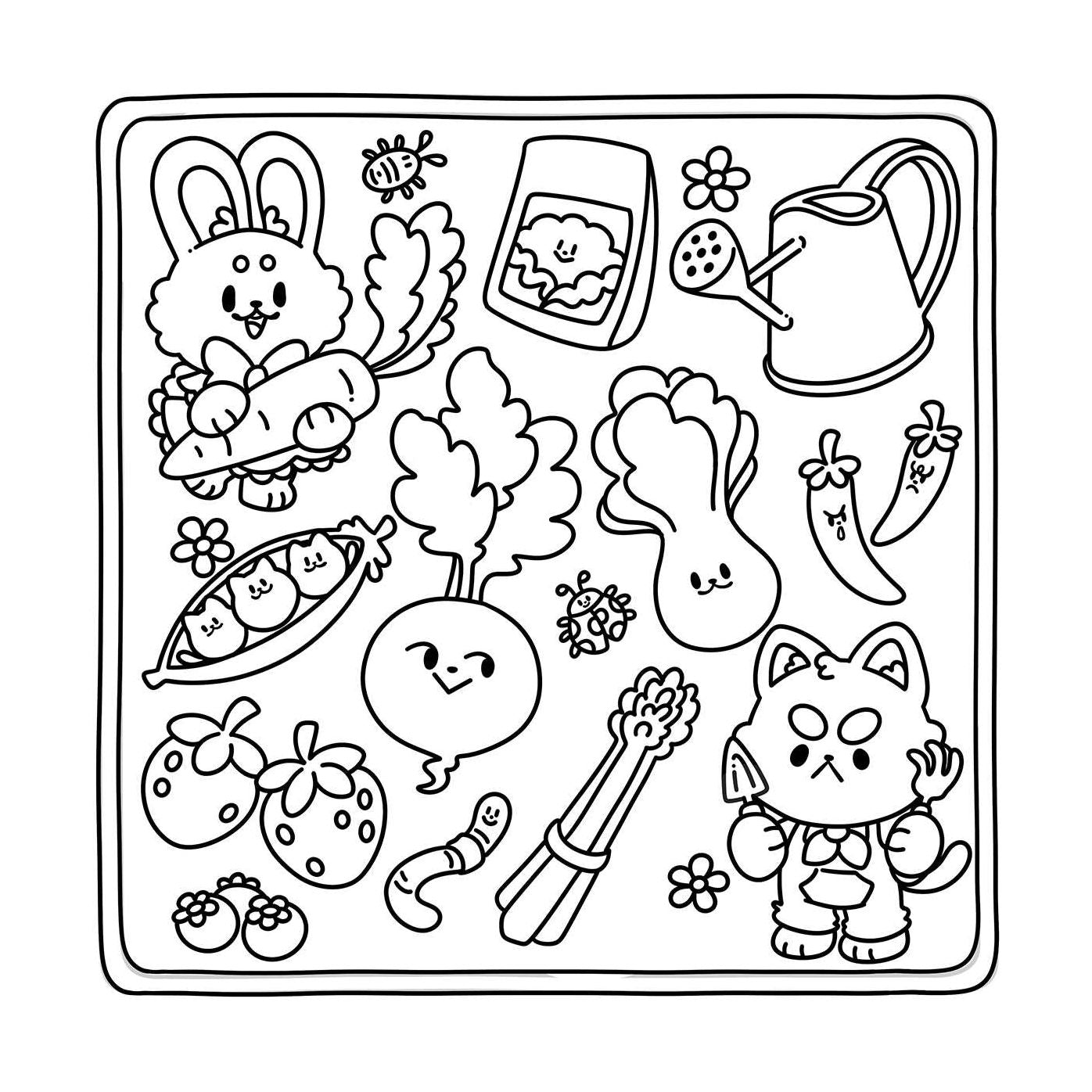 The Bumbleberry Hollows Coloring Book: Color Your Way Through Sweet Treats and Kawaii Characters