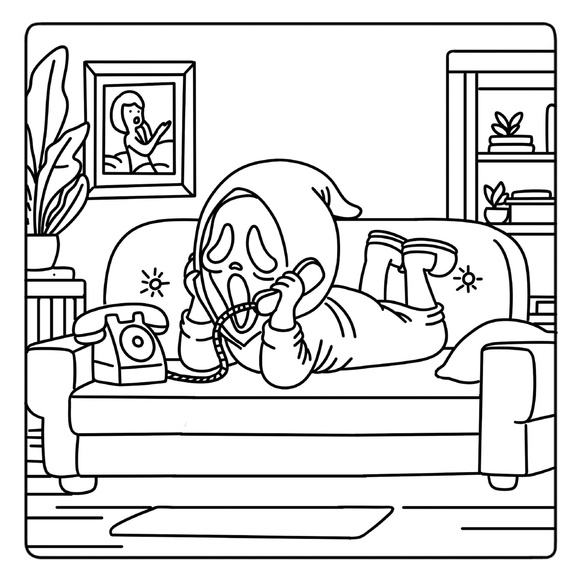 Cozy Horror Nights: A Parody Coloring Book: Cute Chibi Manga Meets Spooky Halloween Fun for Stress Relief & Relaxation