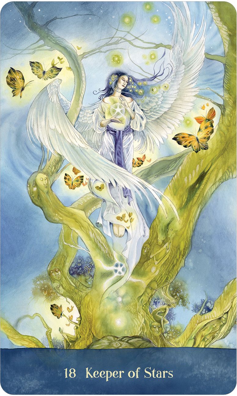 Tree Keepers Oracle: 44 Gold Gilt-Edged Cards, Intricate Nature-Themed Artwork by Stephanie Law, 108-Page Full-Color Guidebook, Druids, Faery-Realm, Portals Between Magical Worlds, Guardians of Sacred Spaces