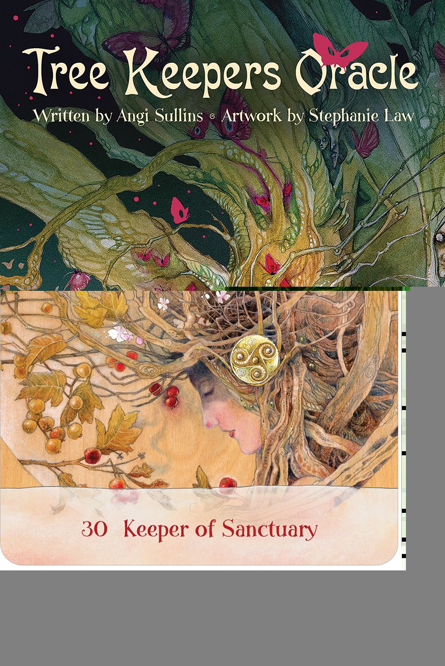 Tree Keepers Oracle: 44 Gold Gilt-Edged Cards, Intricate Nature-Themed Artwork by Stephanie Law, 108-Page Full-Color Guidebook, Druids, Faery-Realm, Portals Between Magical Worlds, Guardians of Sacred Spaces