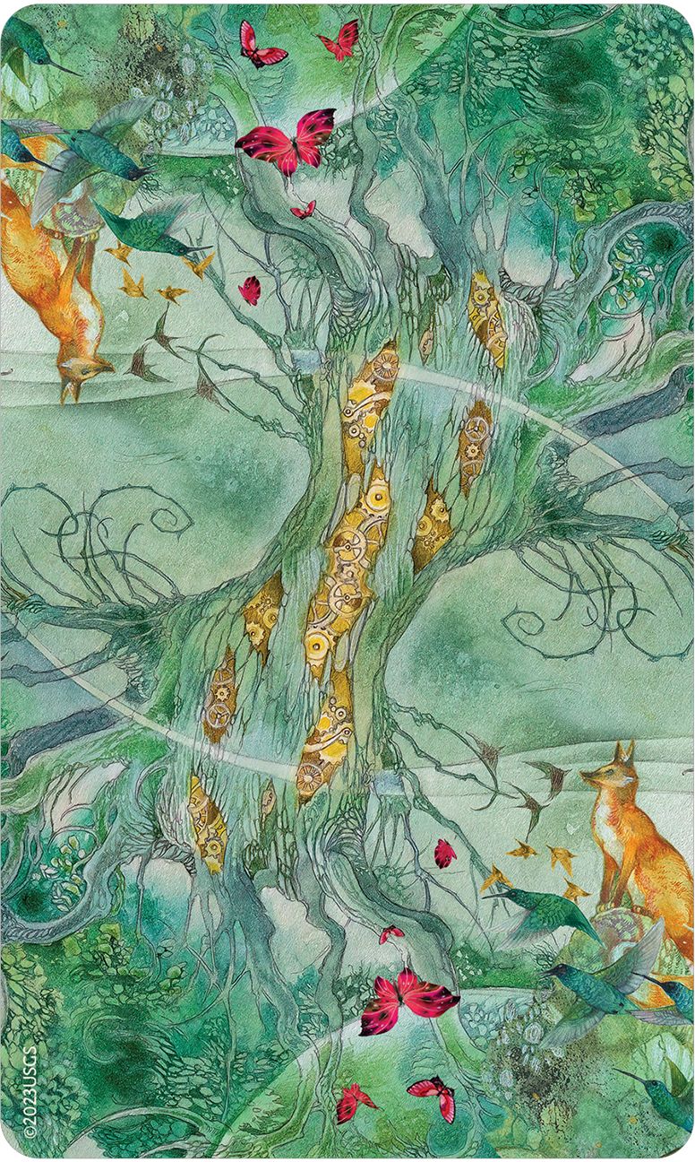 Tree Keepers Oracle: 44 Gold Gilt-Edged Cards, Intricate Nature-Themed Artwork by Stephanie Law, 108-Page Full-Color Guidebook, Druids, Faery-Realm, Portals Between Magical Worlds, Guardians of Sacred Spaces