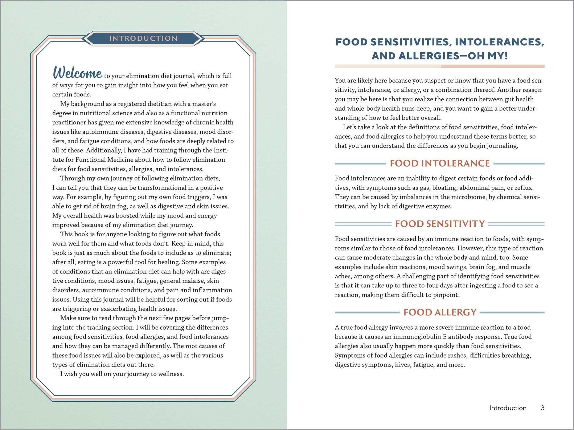 Elimination Diet Journal: 60-Day Symptom and Food Reintroduction Tracker