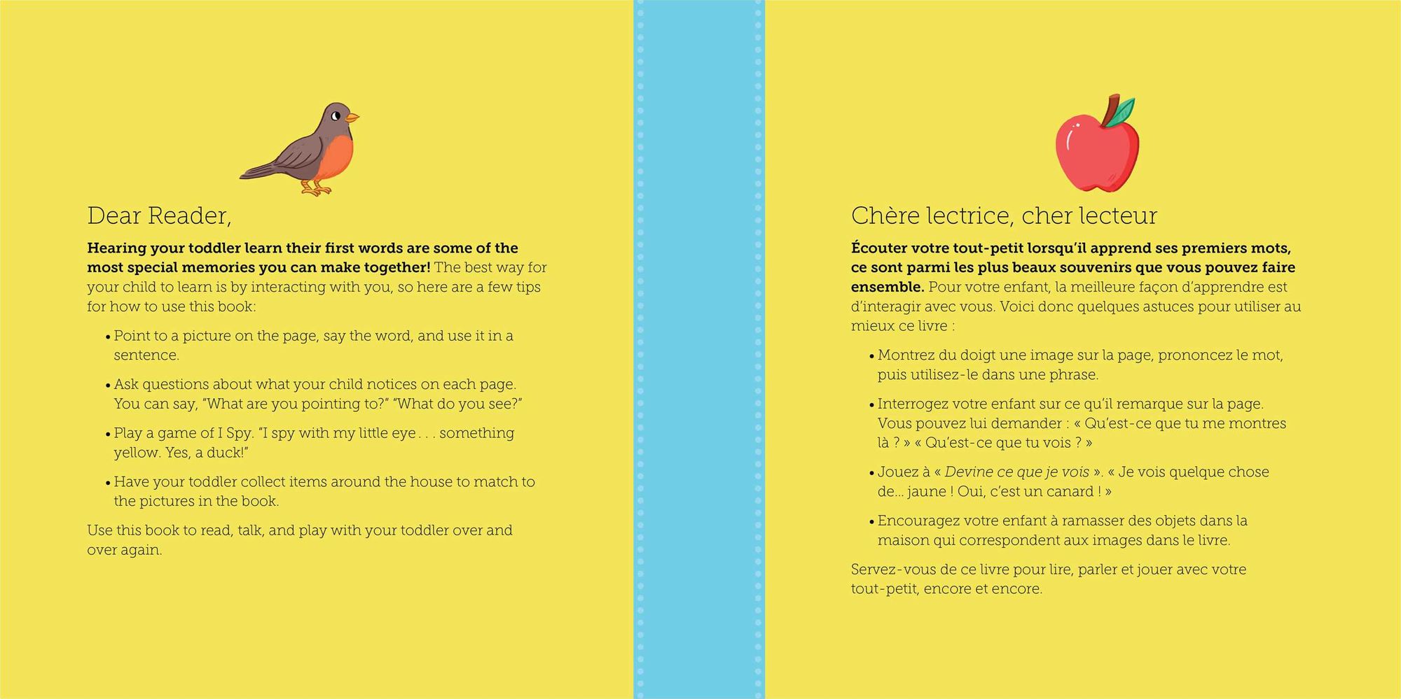 100 First Words for Toddlers: English-French Bilingual: A French Book for Kids