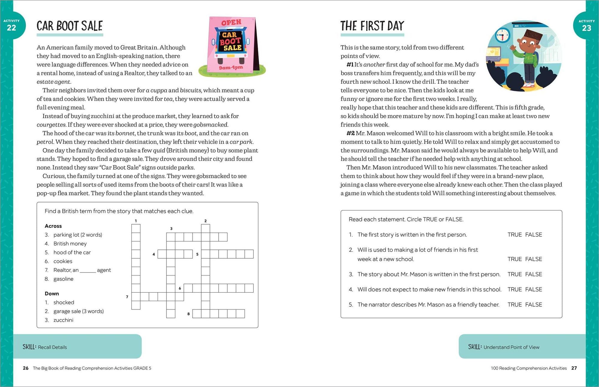 The Big Book of Reading Comprehension Activities, Grade 5: 100 Activities for After-School and Summer Reading Fun