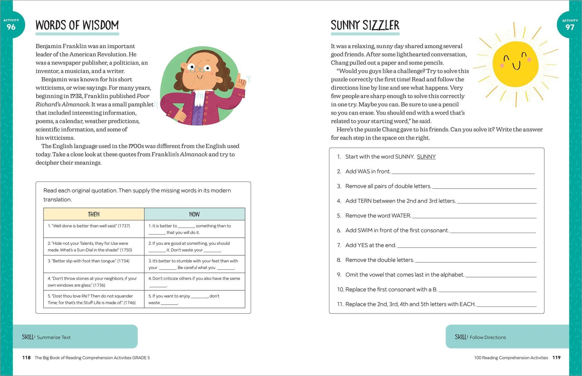 The Big Book of Reading Comprehension Activities, Grade 5: 100 Activities for After-School and Summer Reading Fun