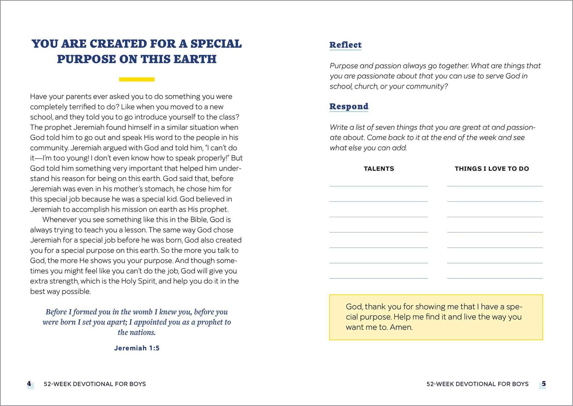 52-Week Devotional for Boys: Prayers for Growth and Inspiration