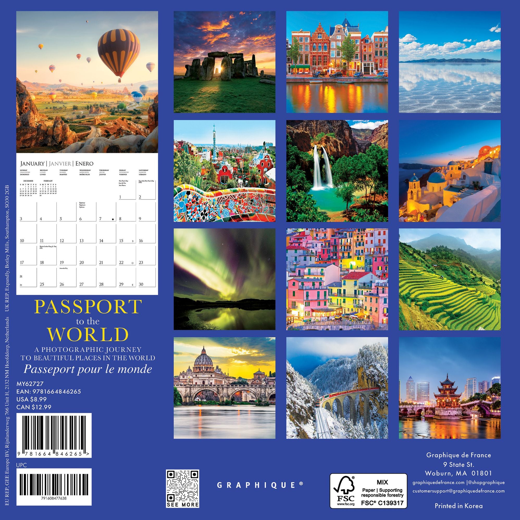 2027 Passport to the World Mini Wall Calendar