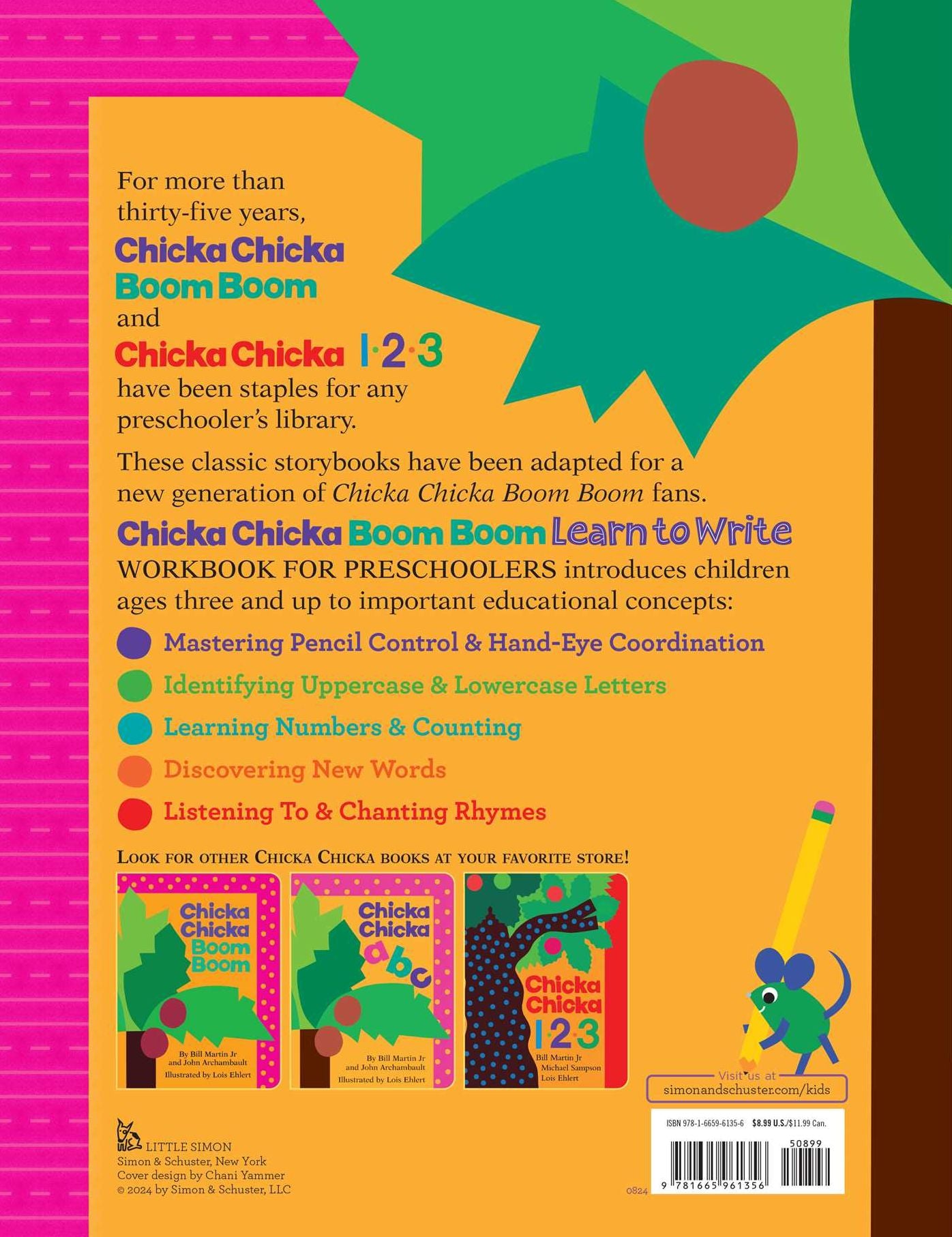 Chicka Chicka Boom Boom Learn to Write Workbook for Preschoolers: Writing Practice for Pen Control, Line Tracing, and Learning Letters and Numbers for Ages 3-5