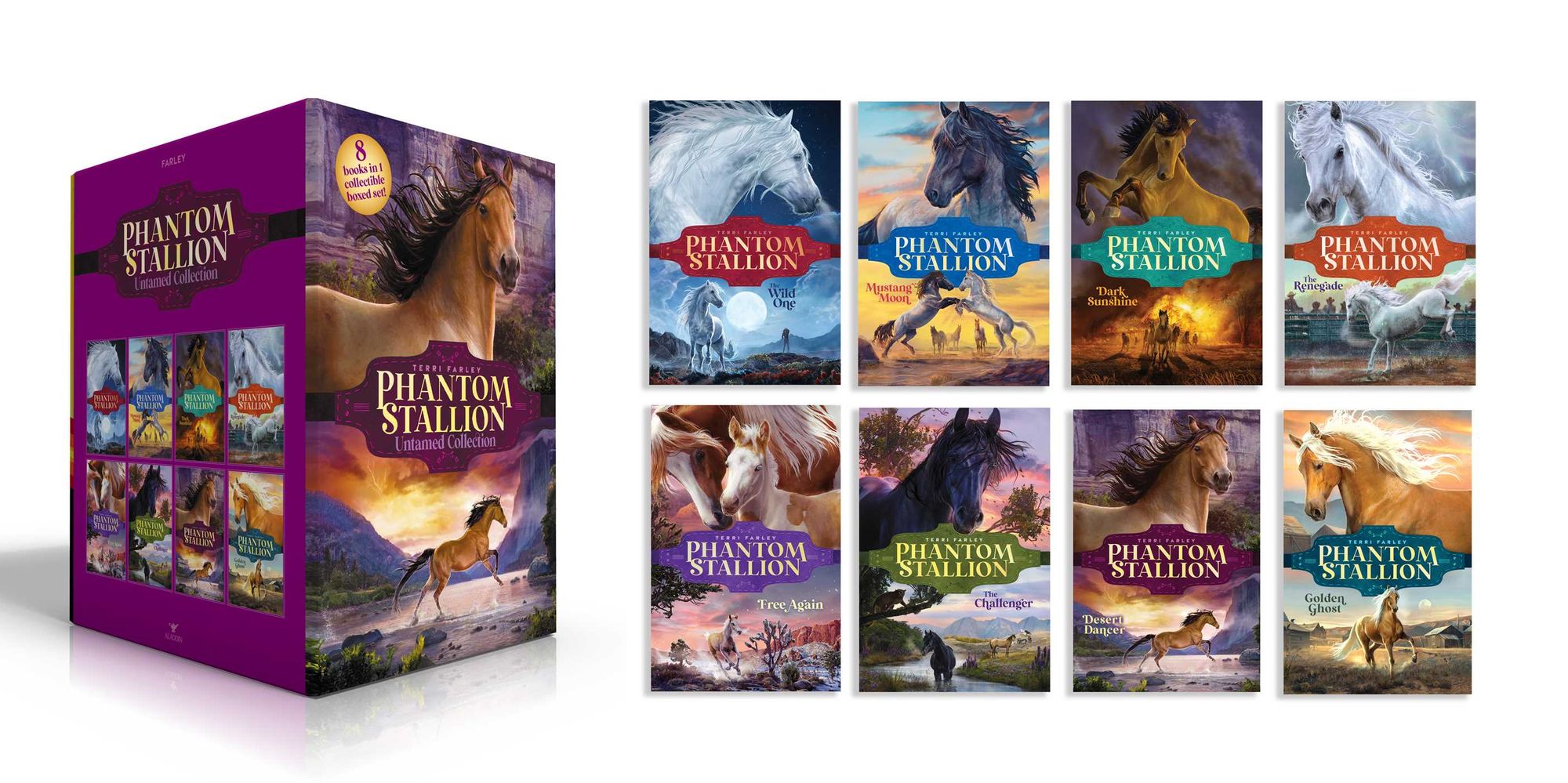Phantom Stallion Untamed Collected Set: The Wild One; Mustang Moon; Dark Sunshine; The Renegade; Free Again; The Challenger; Desert Dancer; Golden Ghost
