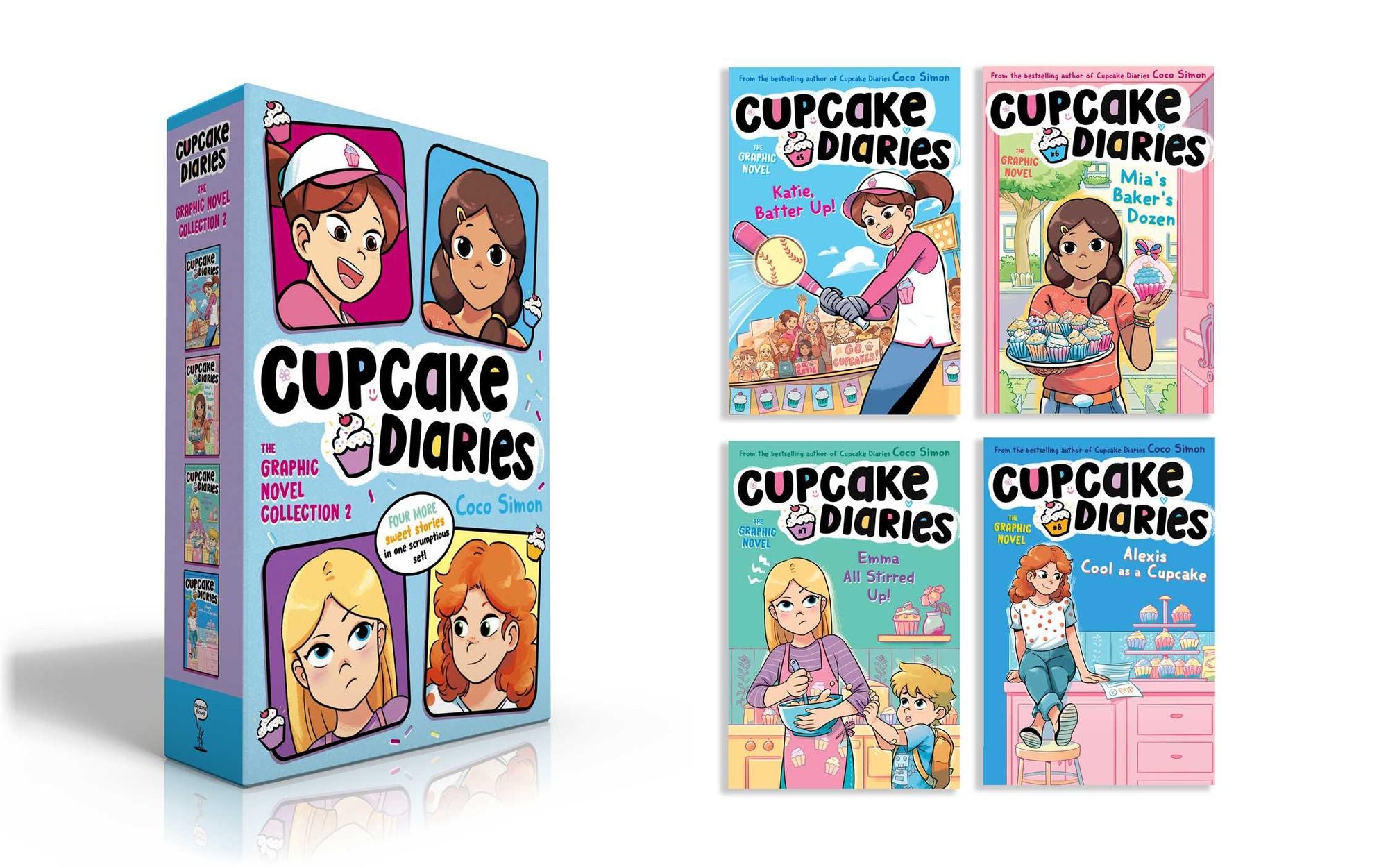 Cupcake Diaries The Graphic Novel Collection 2 (Boxed Set): Katie, Batter Up! Graphic Novel/Mia's Baker's Dozen Graphic Novel/Emma All Stirred Up! Graphic Novel/Alexis Cool as a Cupcake Graphic Novel