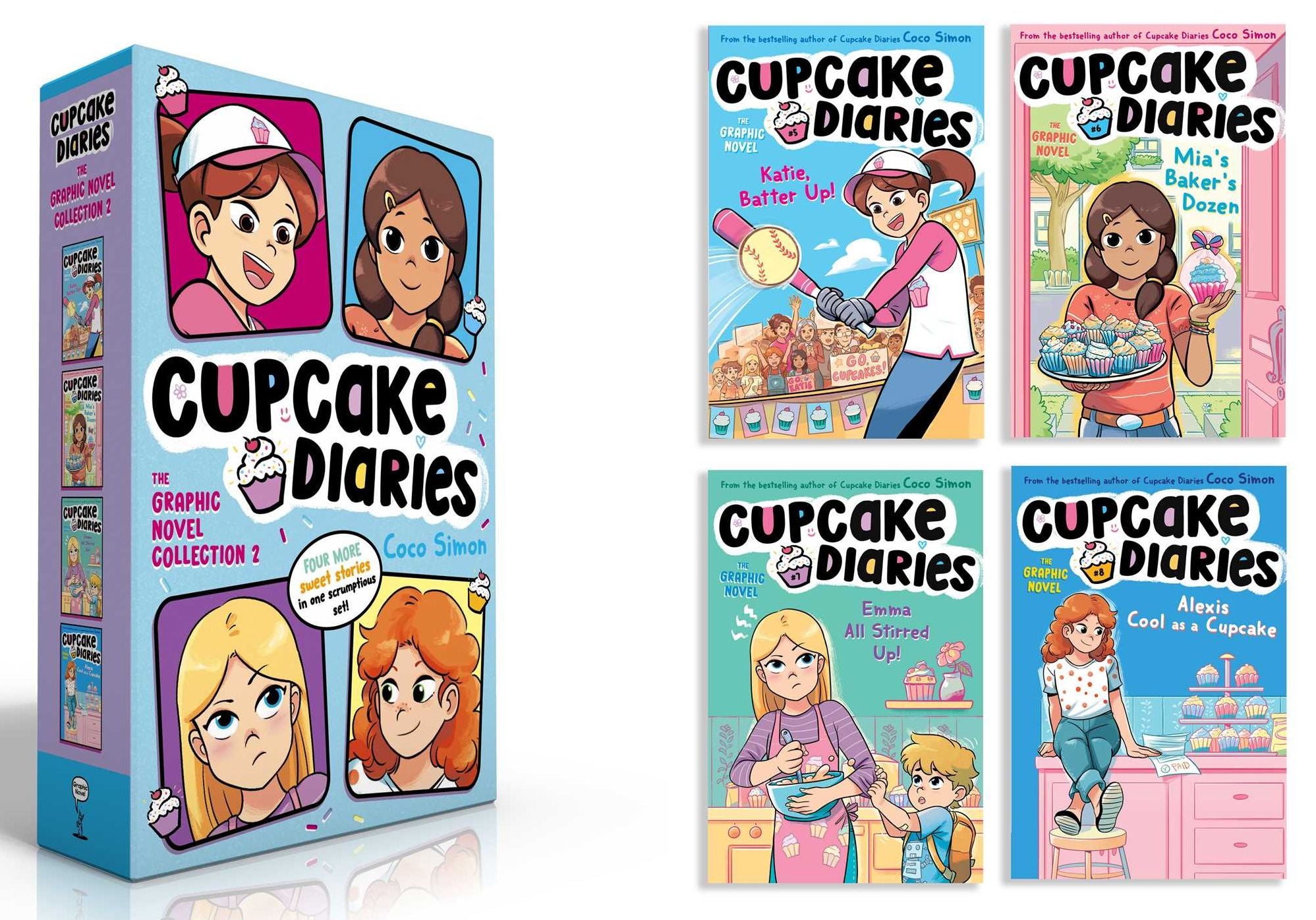 Cupcake Diaries The Graphic Novel Collection 2 (Boxed Set): Katie, Batter Up! Graphic Novel/Mia's Baker's Dozen Graphic Novel/Emma All Stirred Up! Graphic Novel/Alexis Cool as a Cupcake Graphic Novel