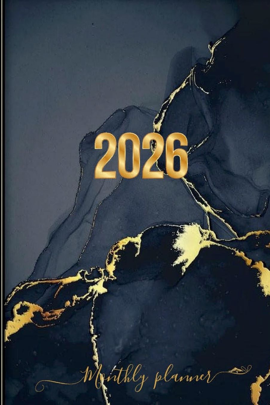 Modern Aesthetic Gold and Black Marble PLANNER 2026 Agenda Calendar for Happy Women and Men: Daily Weekly Schedule Jan - Dec 2026 Monthly Layout Organizer Contacts Password Pages Happy Teacher Office Supplies