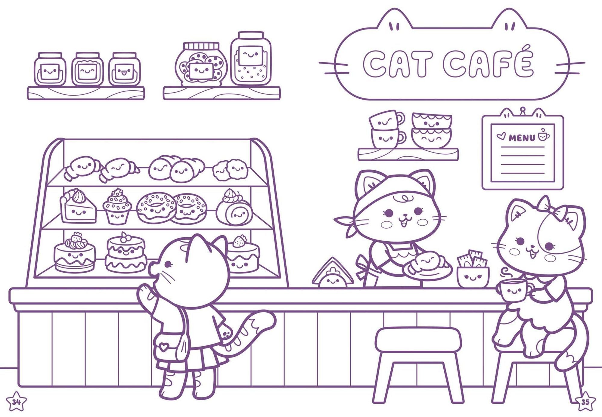 Kawaii Cuties: Coloring Book with Rainbow Pencil