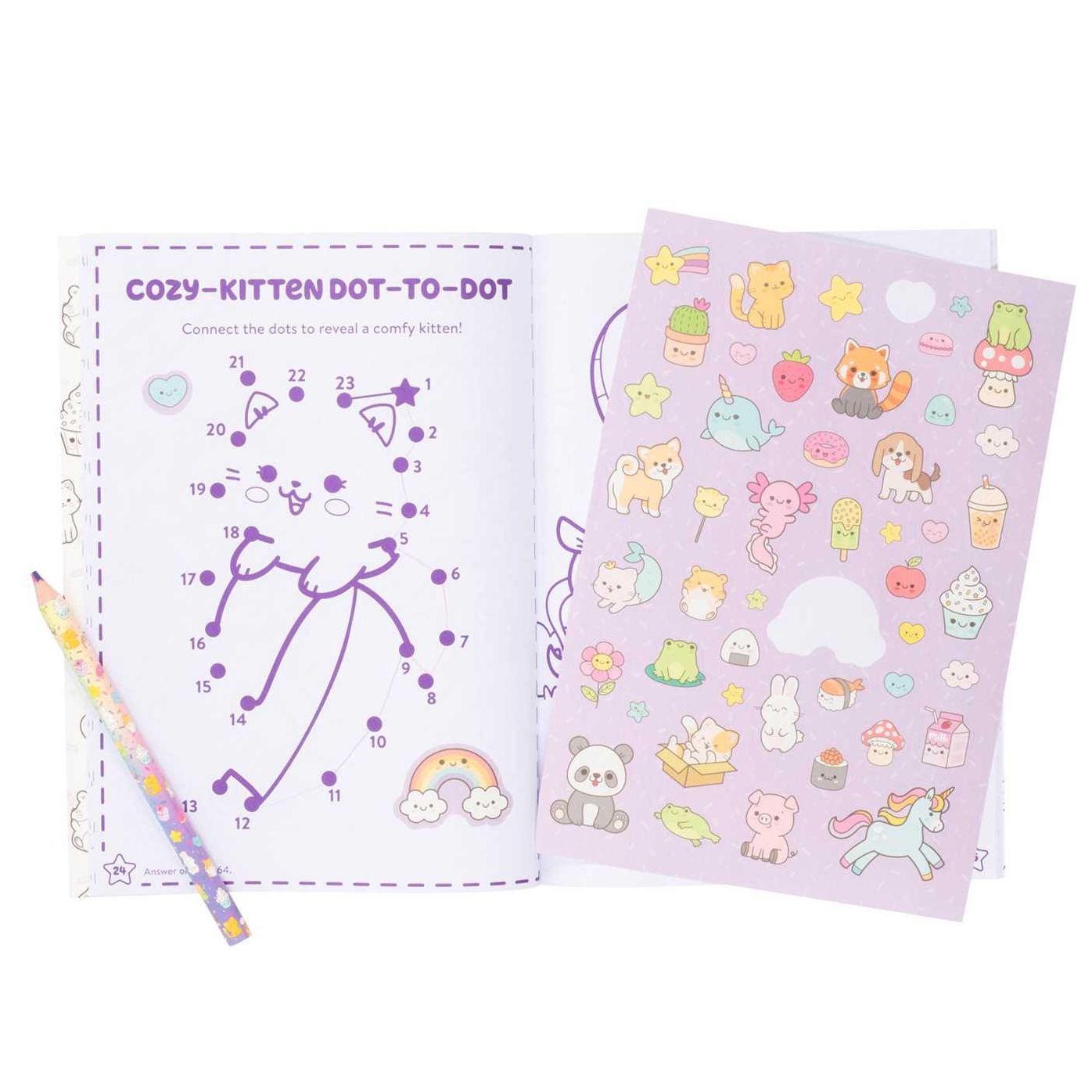 Kawaii Cuties: Coloring Book with Rainbow Pencil
