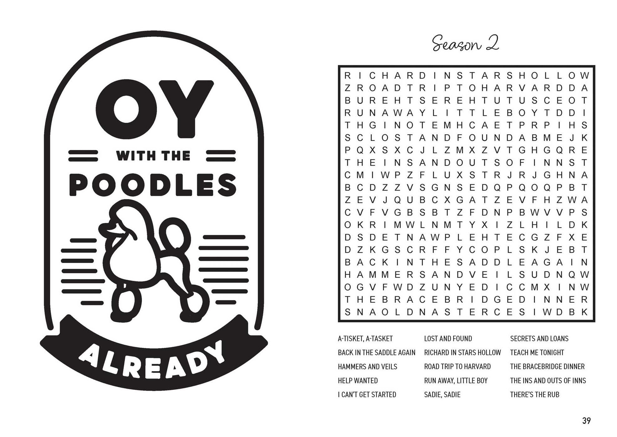 Gilmore Girls Word Search and Coloring Book
