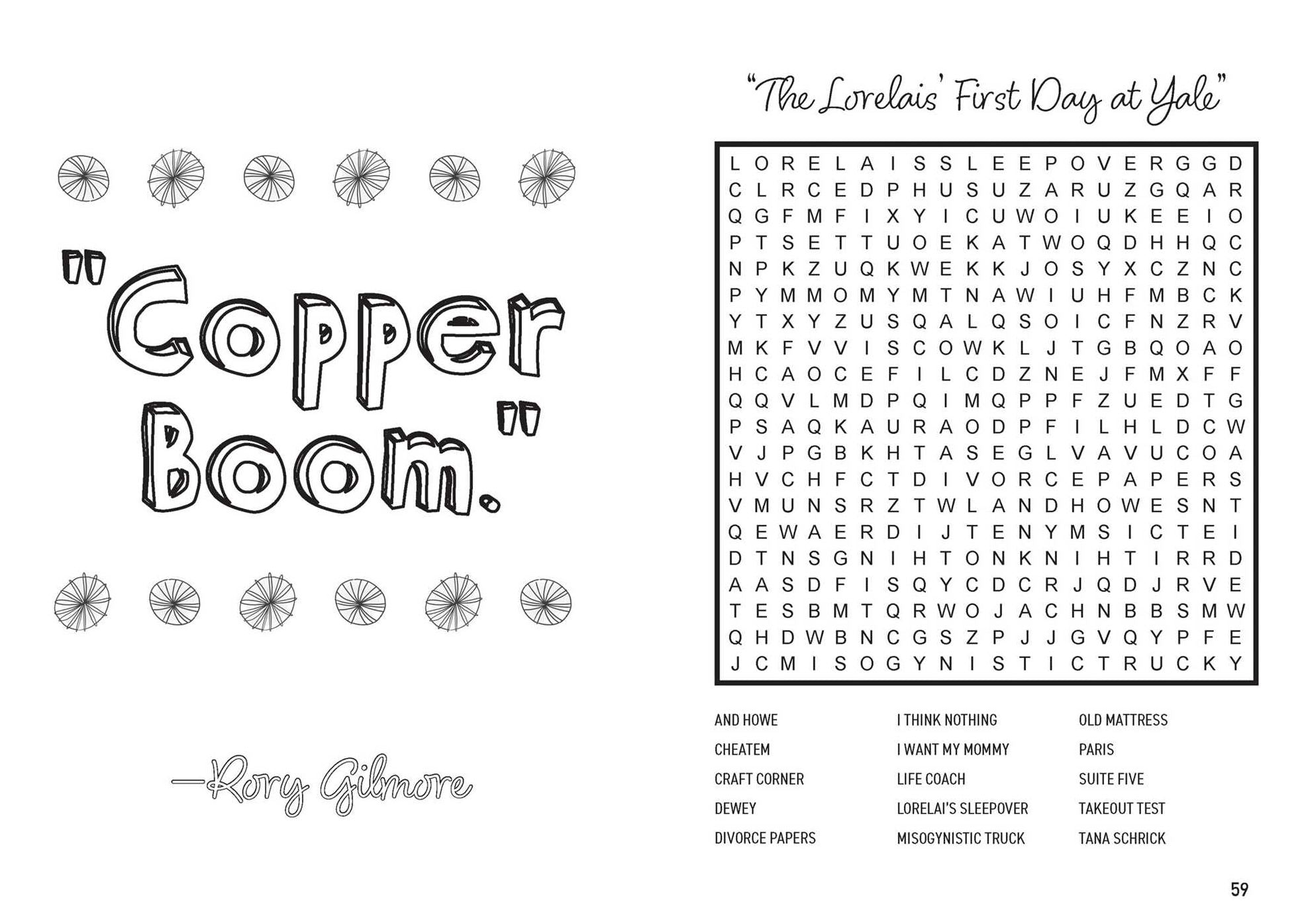 Gilmore Girls Word Search and Coloring Book