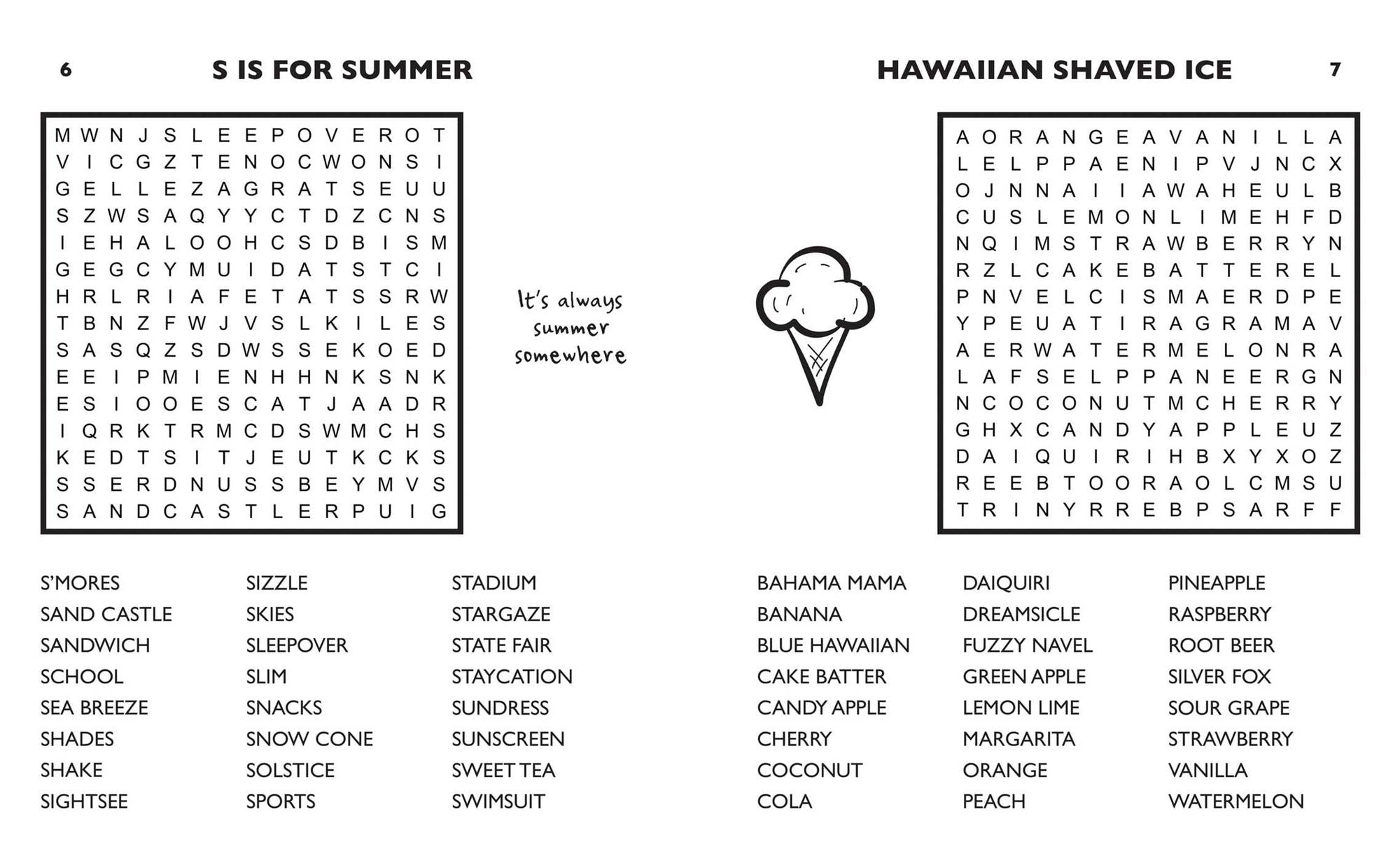 Large Print Summer Fun Word Search