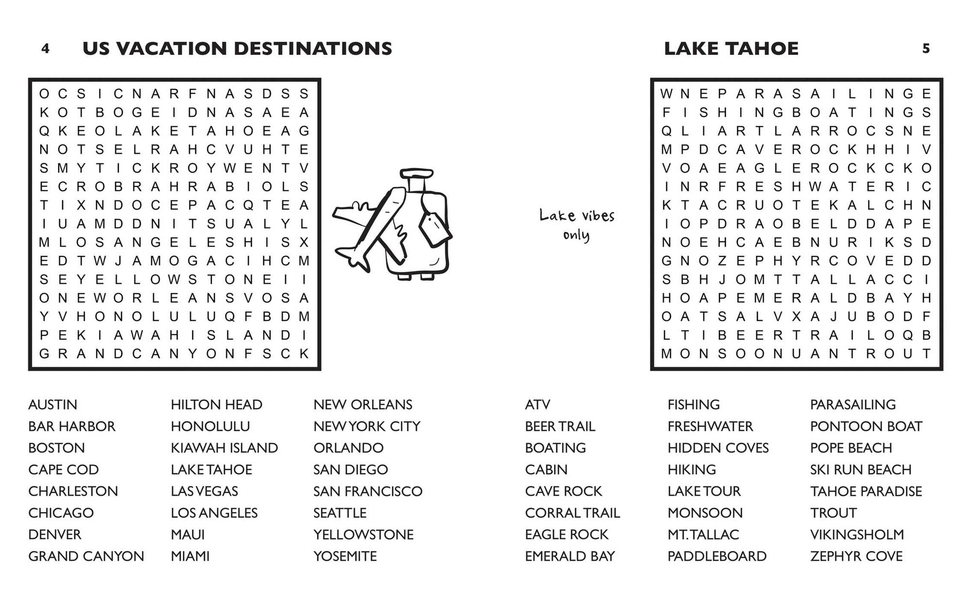 Large Print Summer Fun Word Search