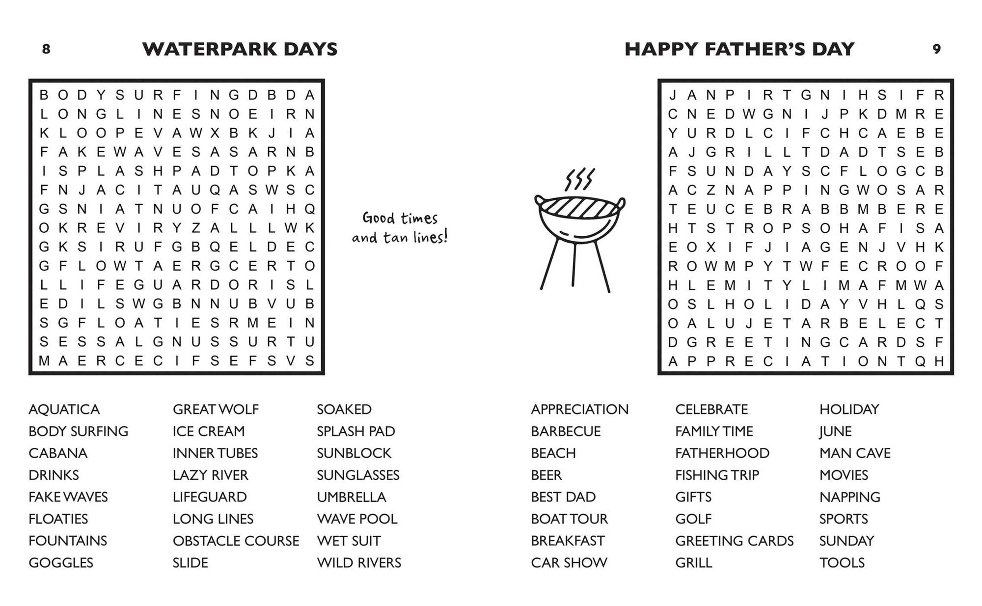 Large Print Summer Fun Word Search