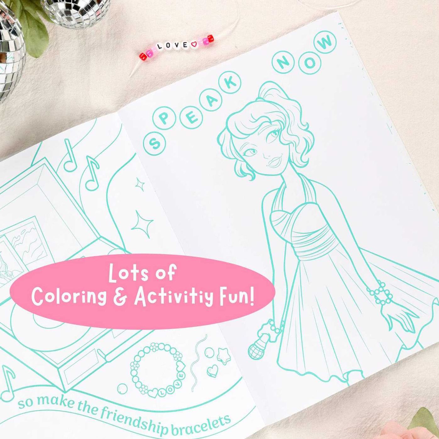 Taylor Swift Friends Forever Coloring & Activity Book with Friendship Bracelet Kit