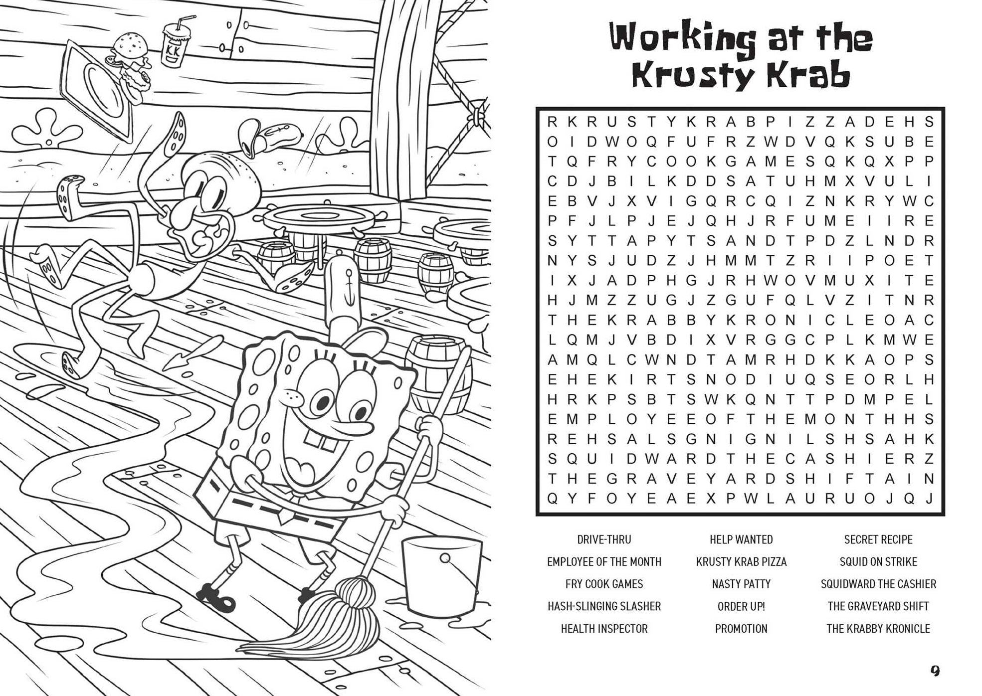 SpongeBob SquarePants Word Search and Coloring Book