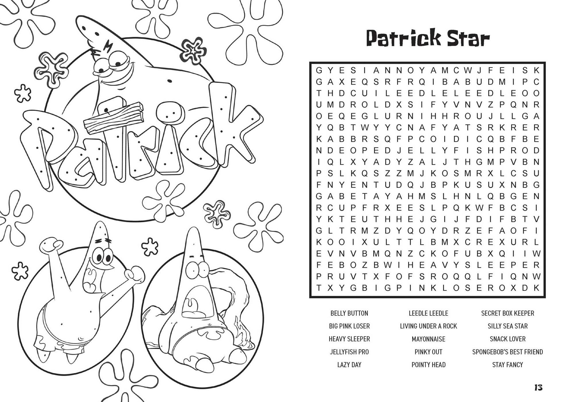 SpongeBob SquarePants Word Search and Coloring Book