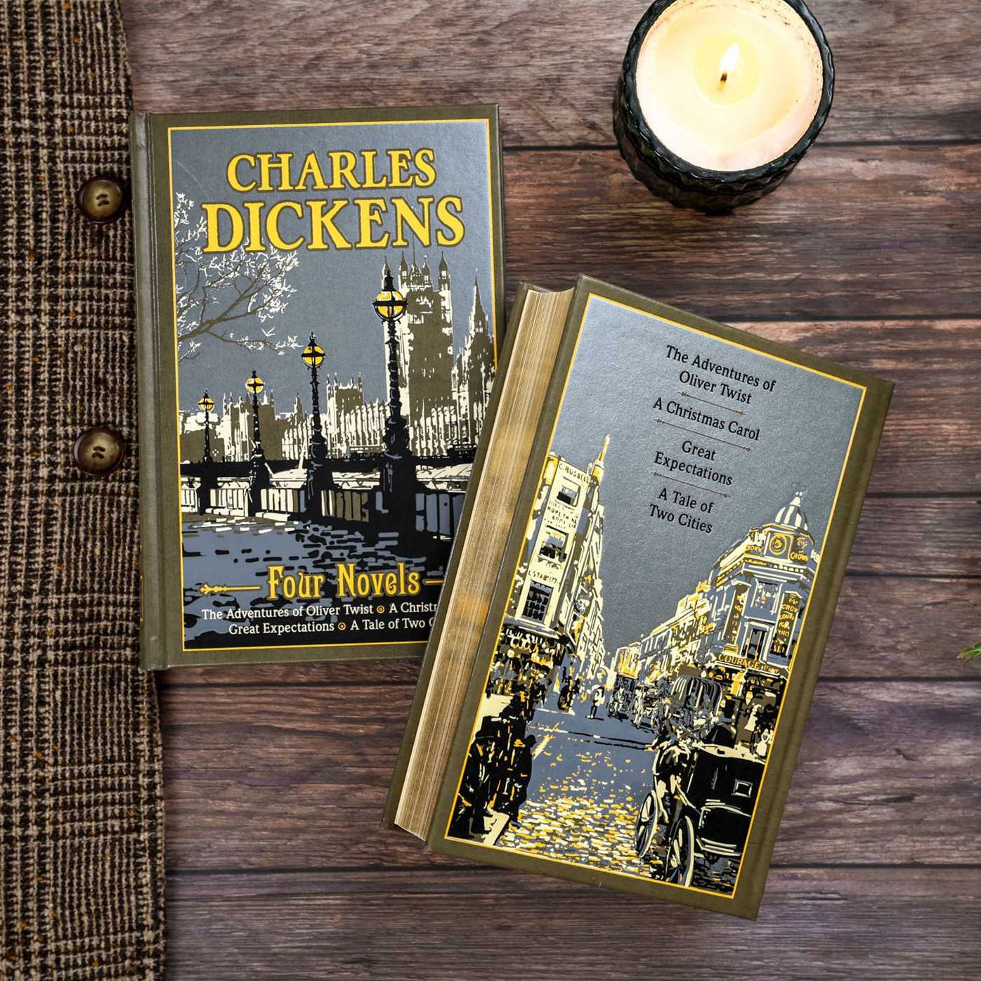 Charles Dickens Four Novels: The Adventures of Oliver Twist, A Christmas Carol, Great Expectations, A Tale of Two Cities