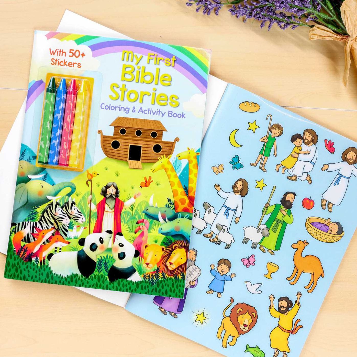 My First Bible Stories Coloring & Activity Book with 4 Crayons and 50+ Stickers