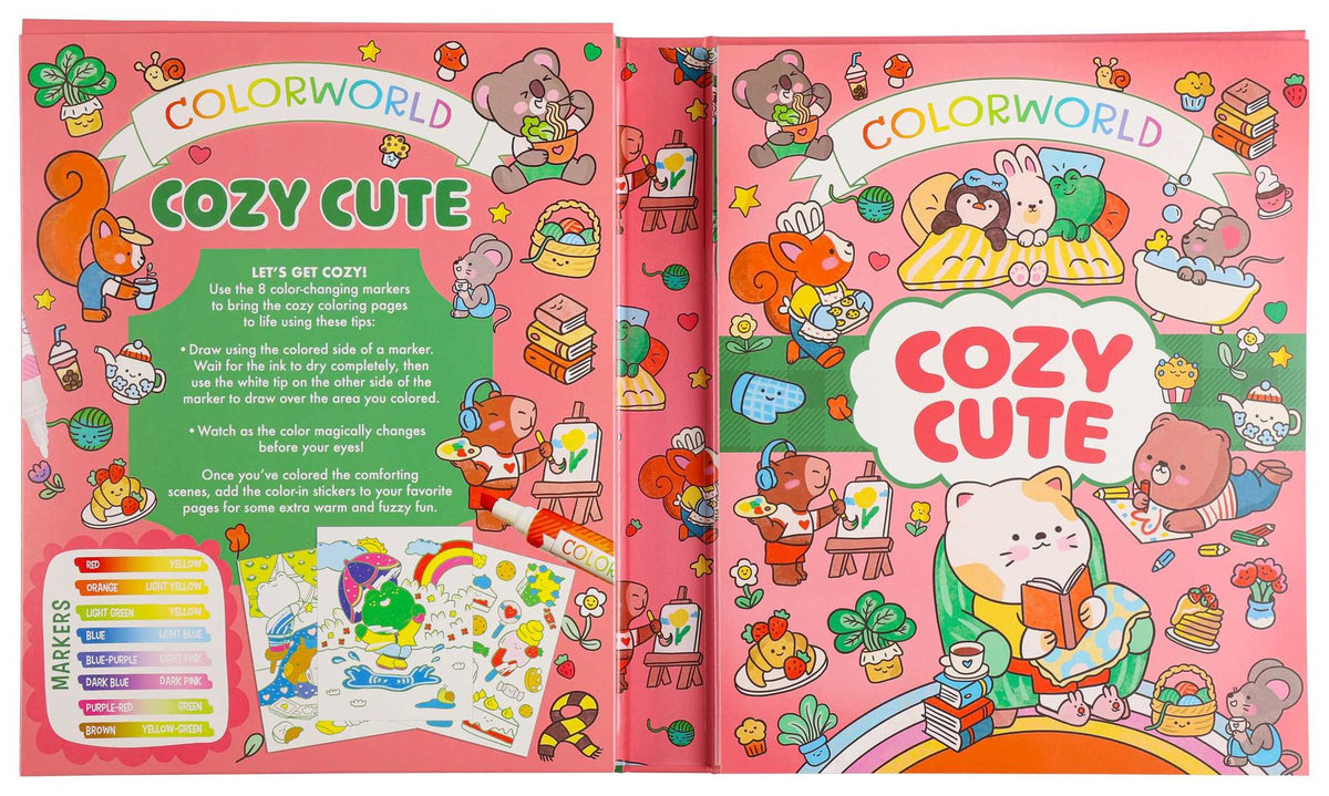 ColorWorld: Cozy Cute: With 8 Color-Changing Markers, Plus 35 Stickers and 32 Pages to Color!