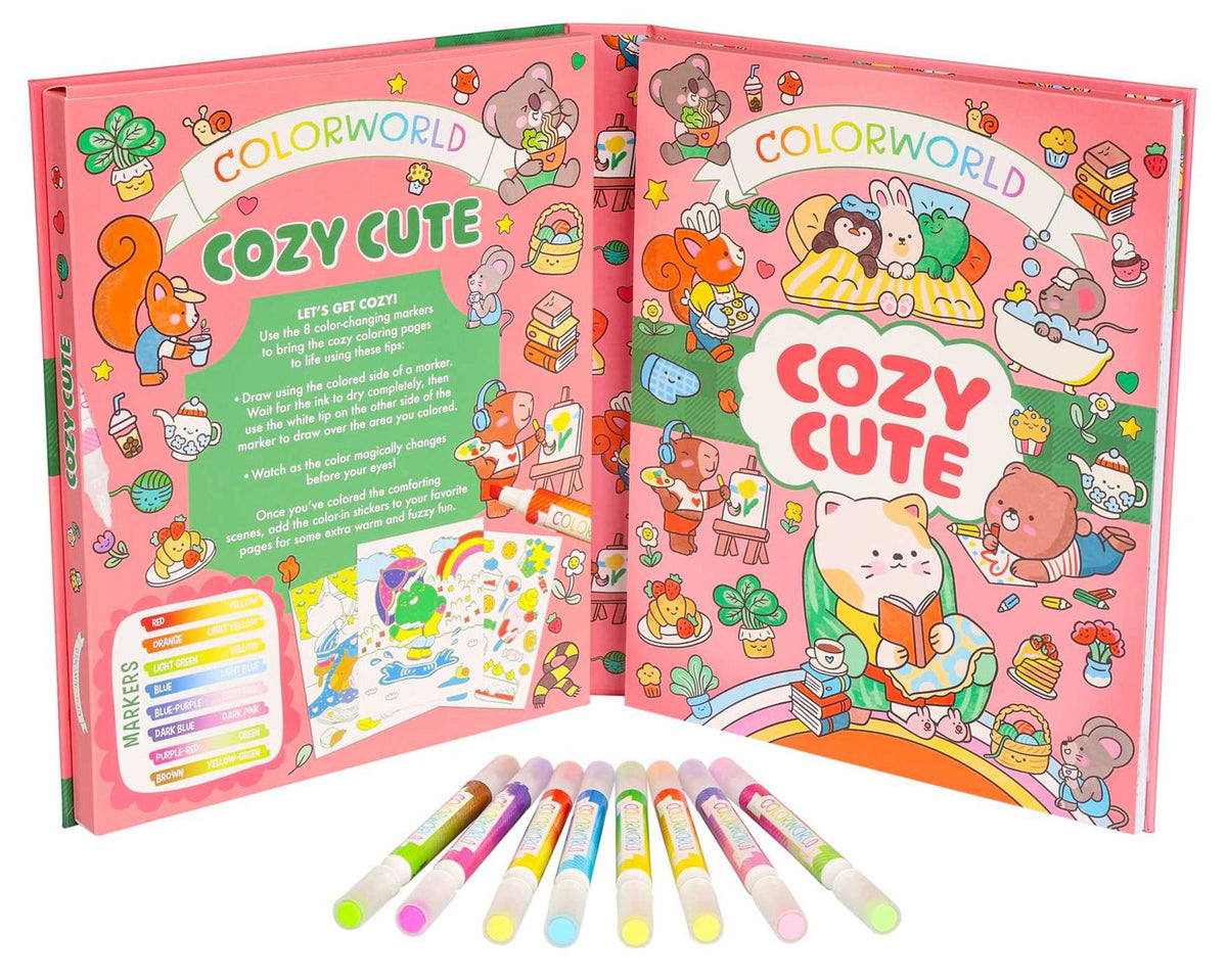 ColorWorld: Cozy Cute: With 8 Color-Changing Markers, Plus 35 Stickers and 32 Pages to Color!