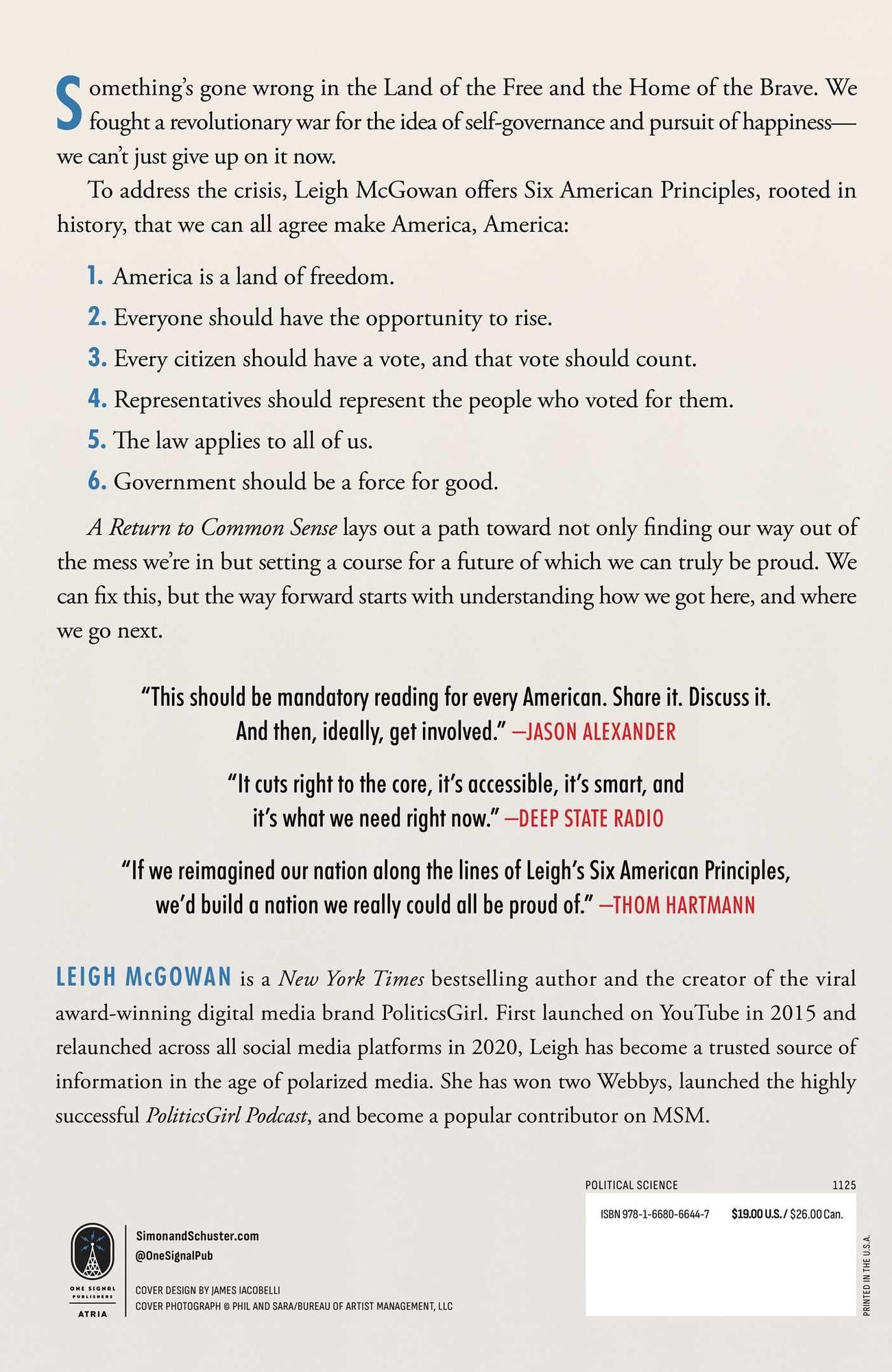 A Return to Common Sense: How to Fix America Before We Really Blow It