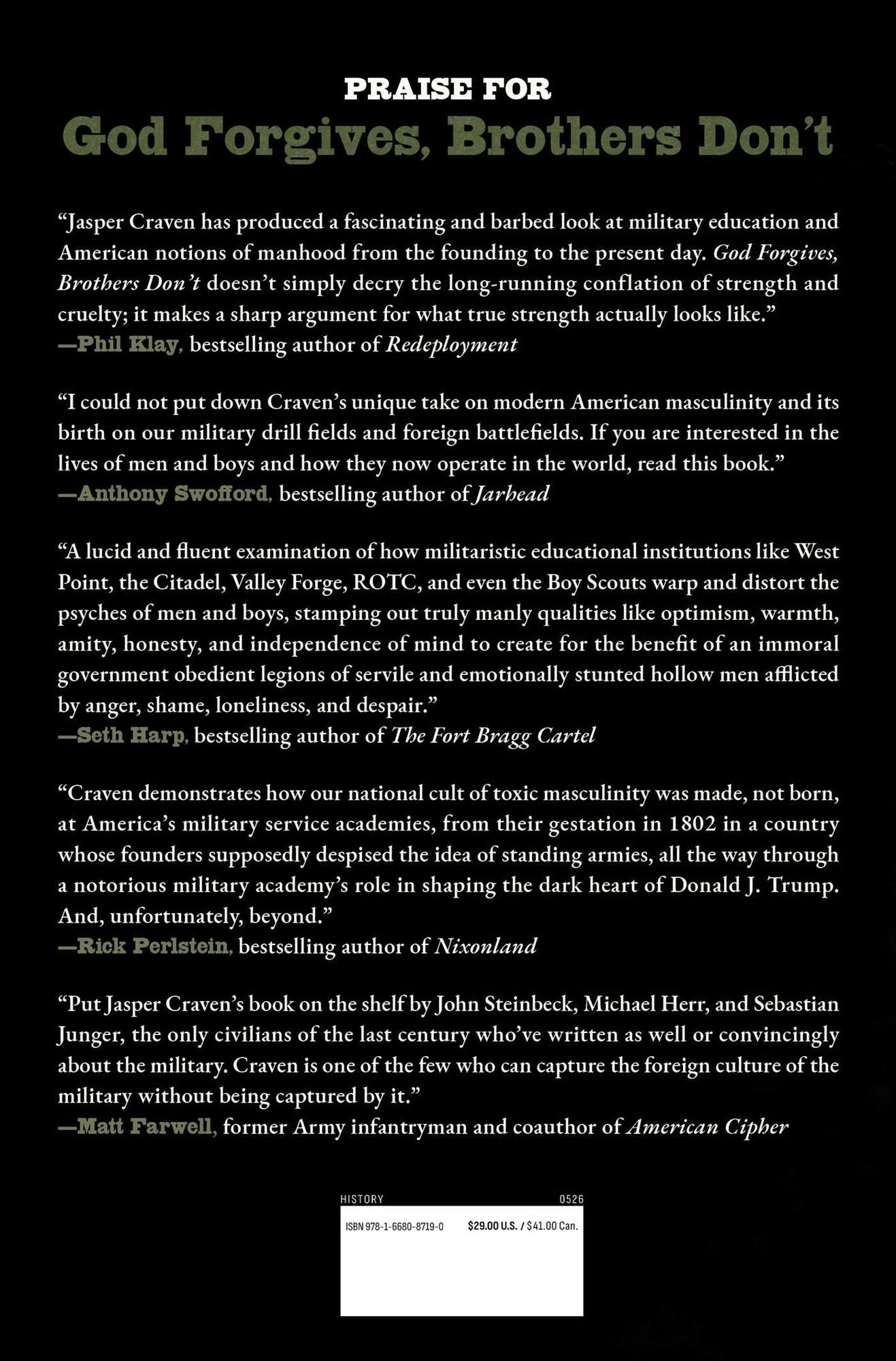 God Forgives, Brothers Don't: The Long March of Military Education and the Making of American Manhood