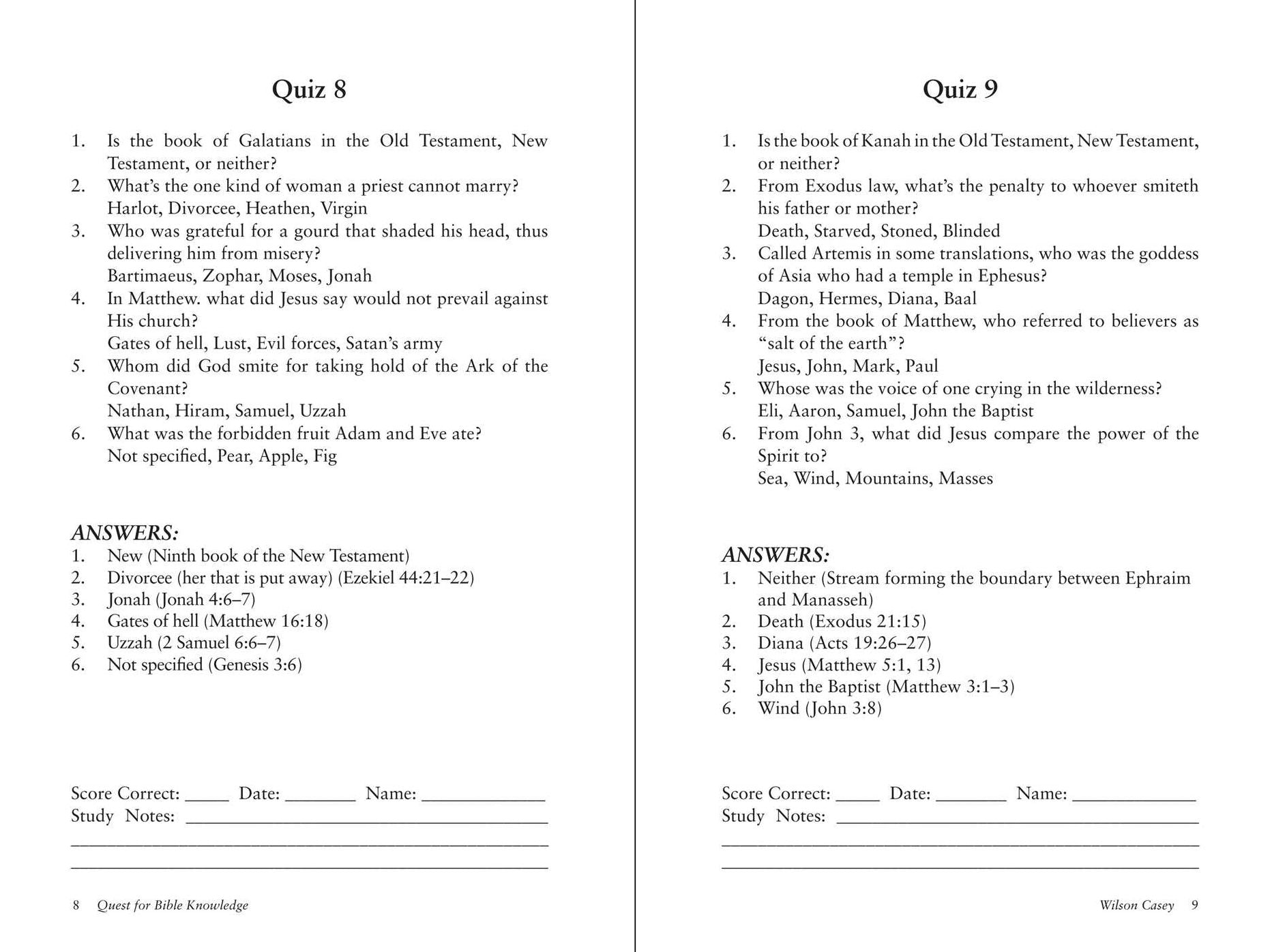 Quest for Bible Knowledge: 1,206 Trivia Questions to Sharpen Your Understanding of Scripture