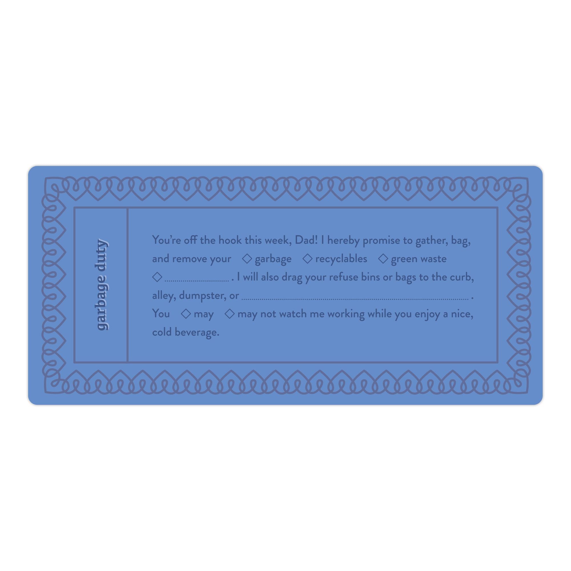 Fill in the Love Dad Vouchers, Book of 15 Dad Coupons