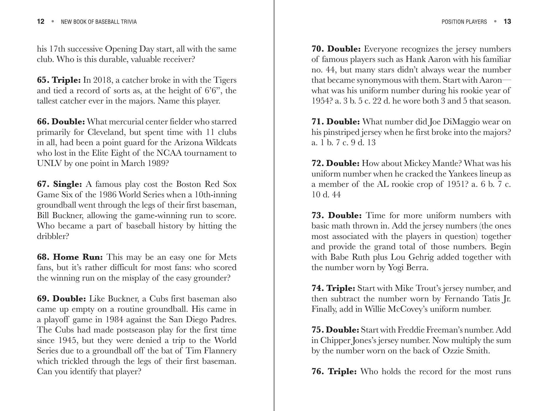 The New Book of Baseball Trivia: More than 500 Questions for Avid Fans