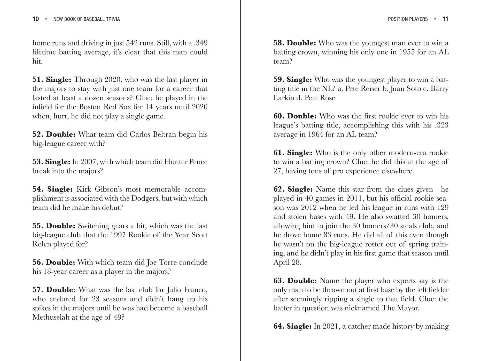 The New Book of Baseball Trivia: More than 500 Questions for Avid Fans