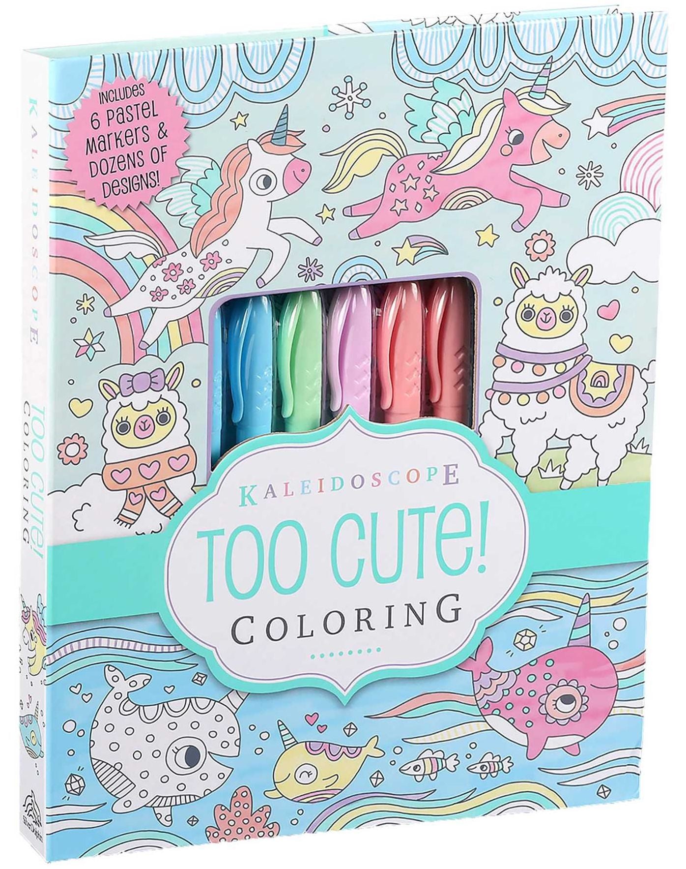 Kaleidoscope: Too Cute! Coloring: Includes 6 Pastel Markers and Dozens of Designs!
